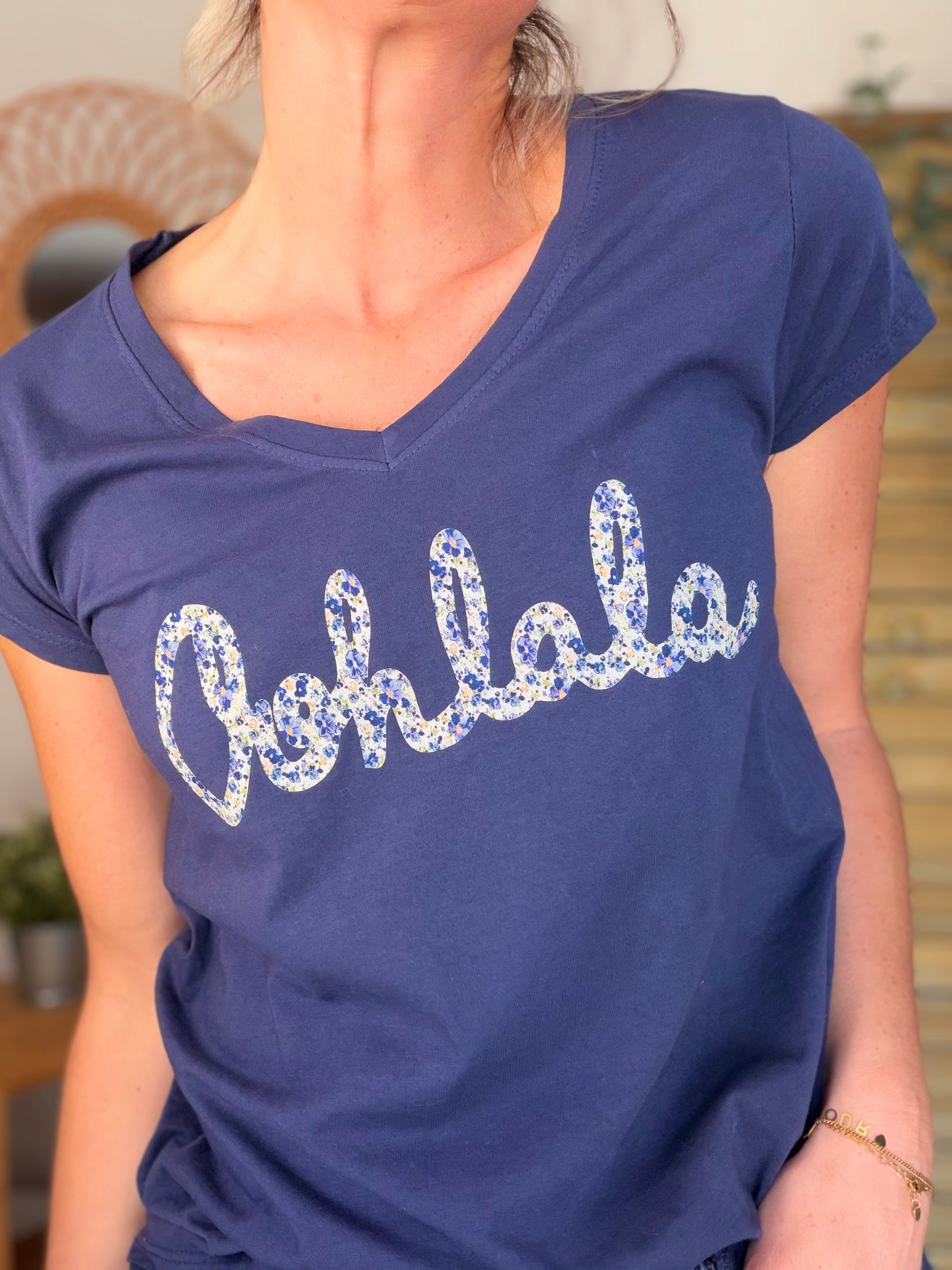 Tee shirt Ohlala Liberty VERA Bleu marine
