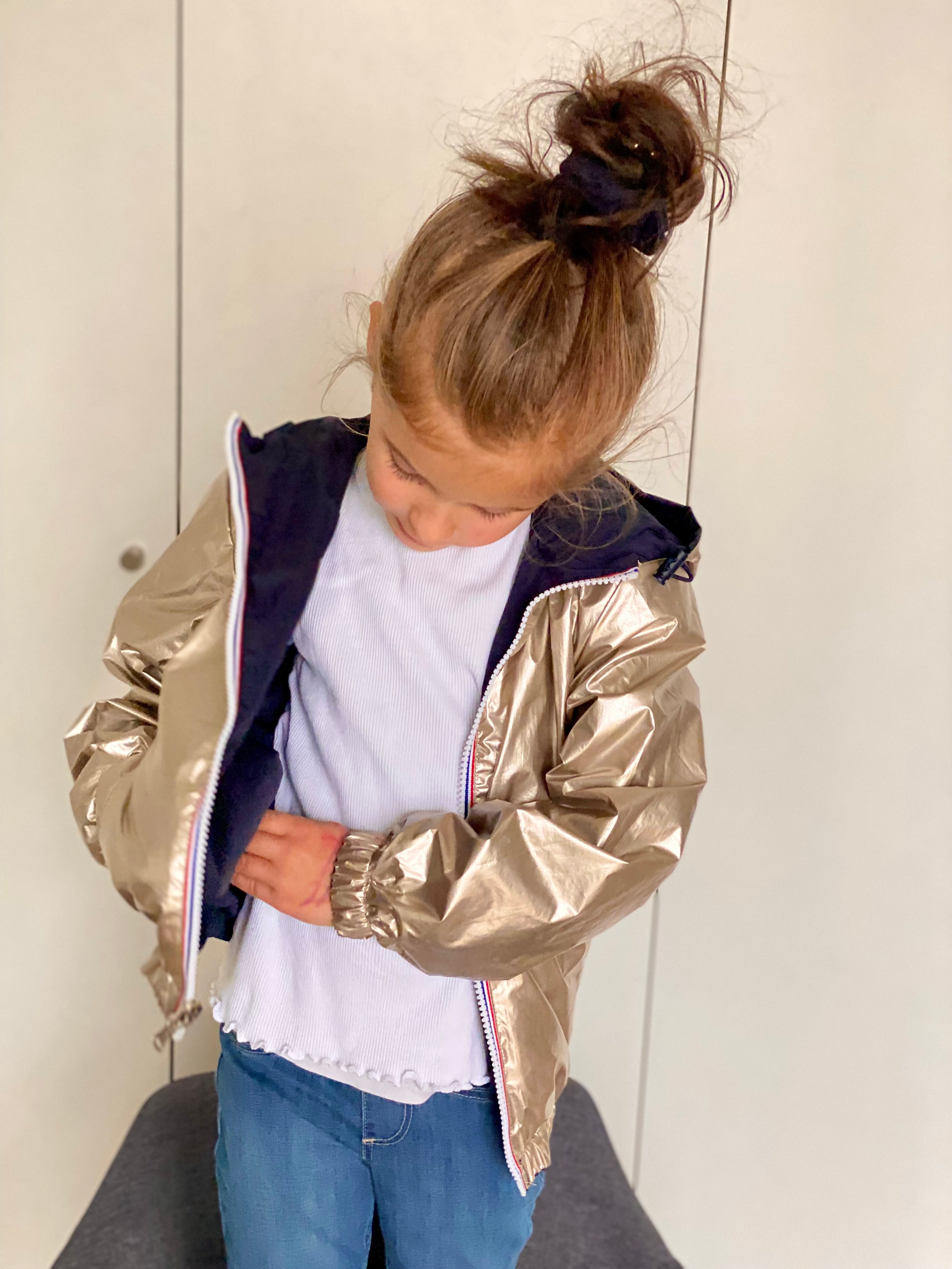 Veste Imperméable réversible mixte GARANCE KIDS - Marine / Doré