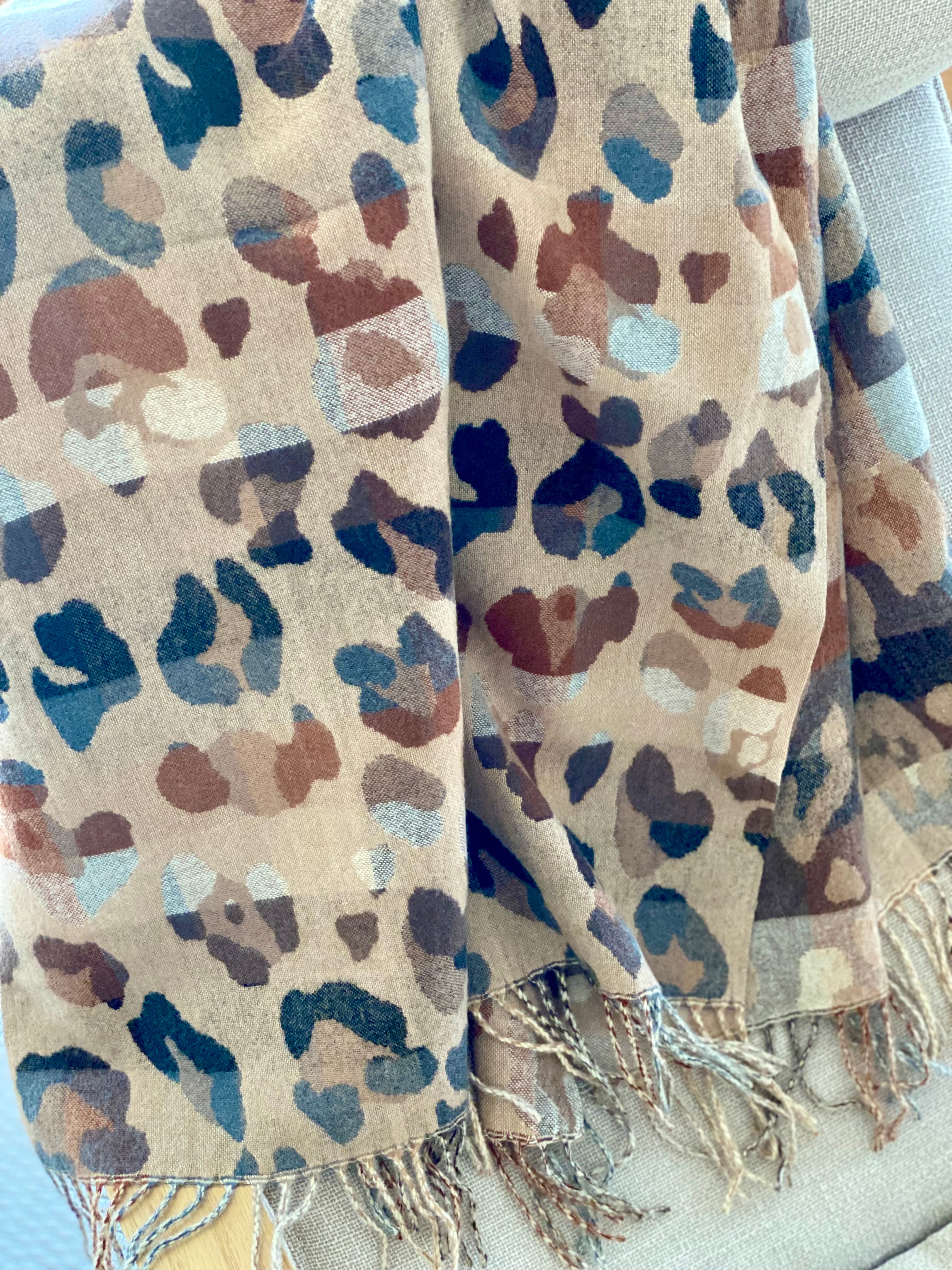 Écharpe douce AGNÈS Léo multico Camel 🐆