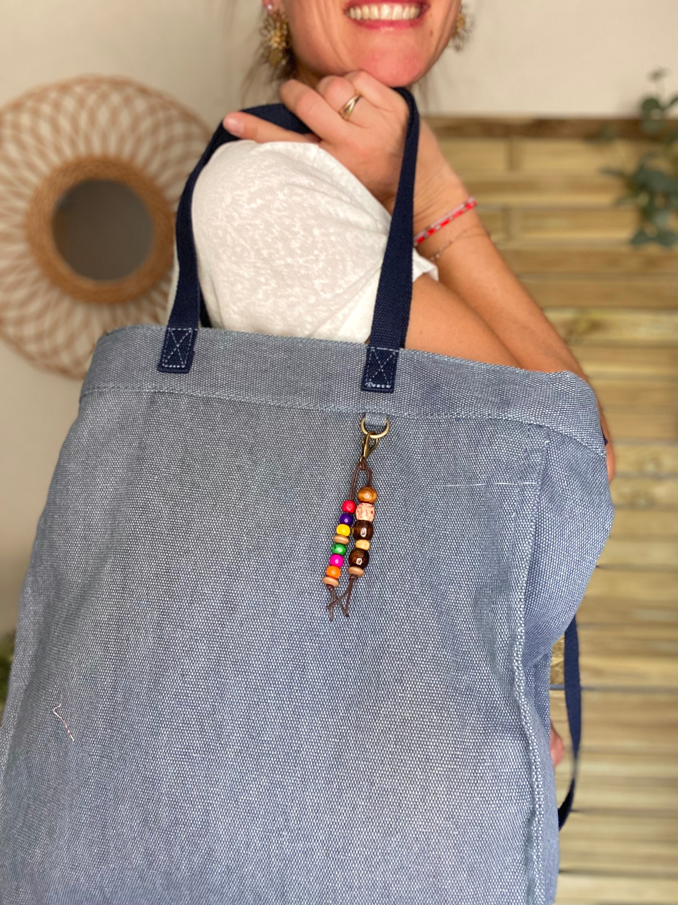 Sac cabas en toile de coton PACEY - Bleu Jean