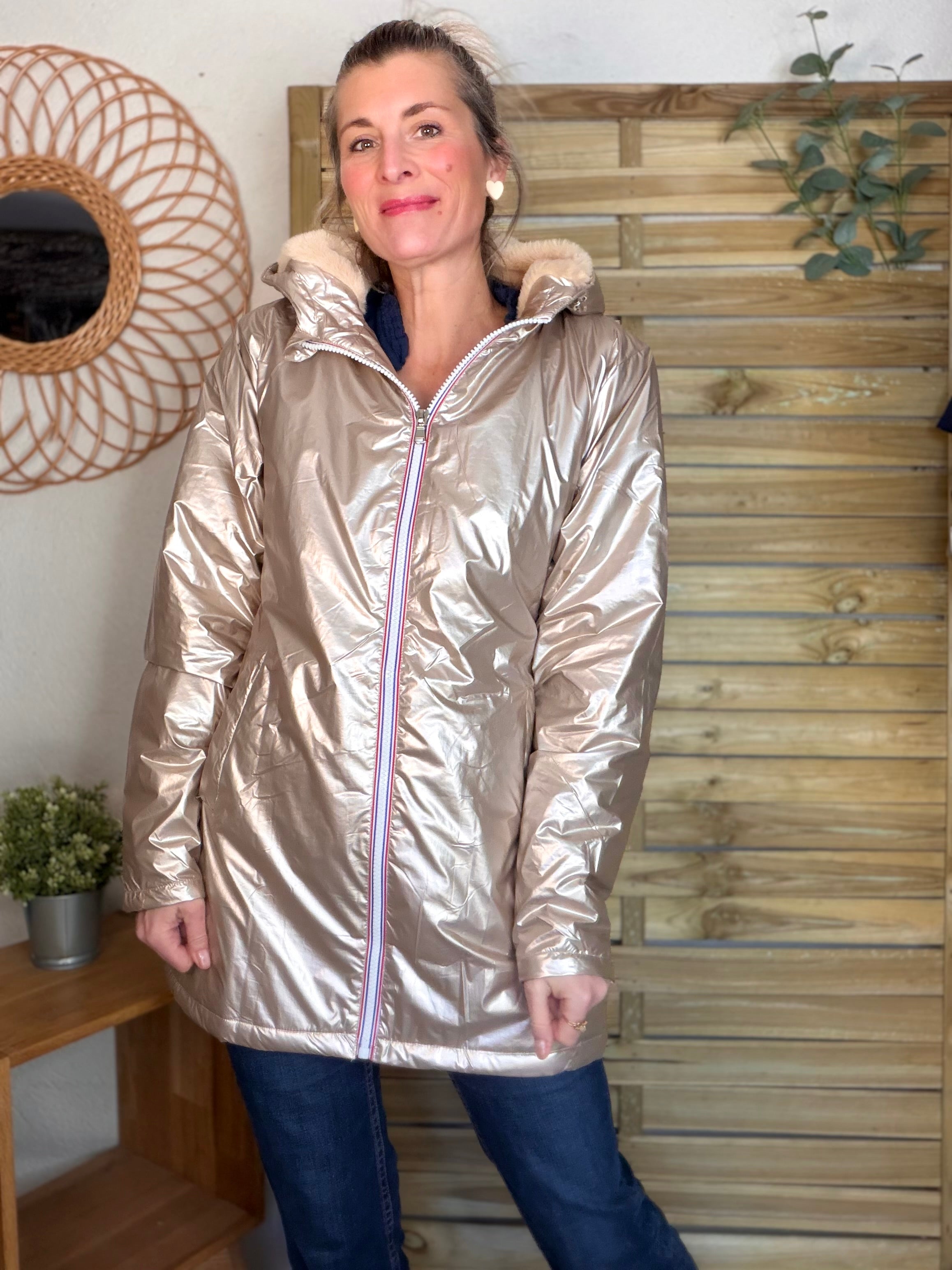 ⚡️ ARRIVAGE - Parka Imperméable fourré ALICE - Beige rosé