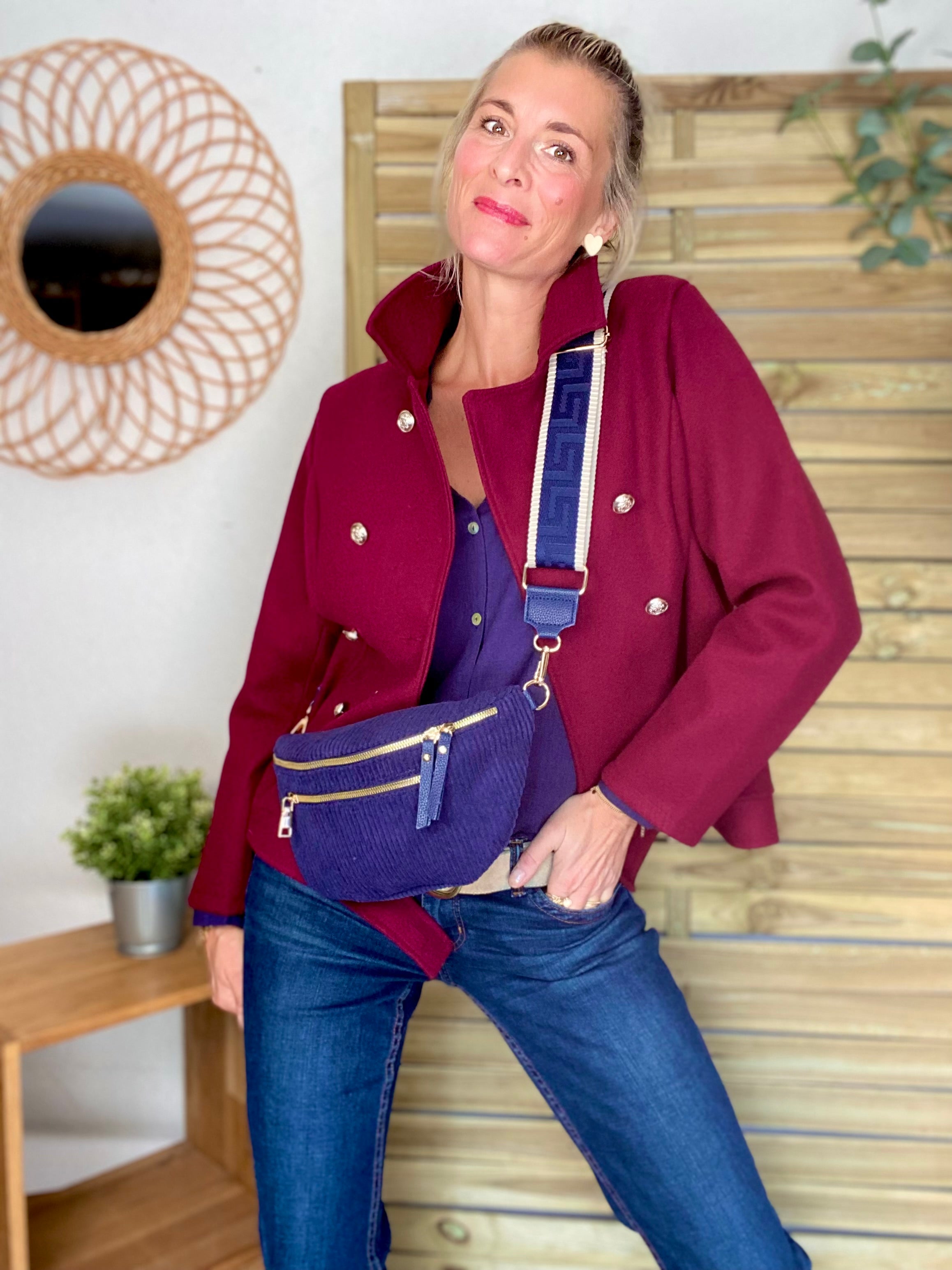Veste caban légère JACK - Bordeaux rosé