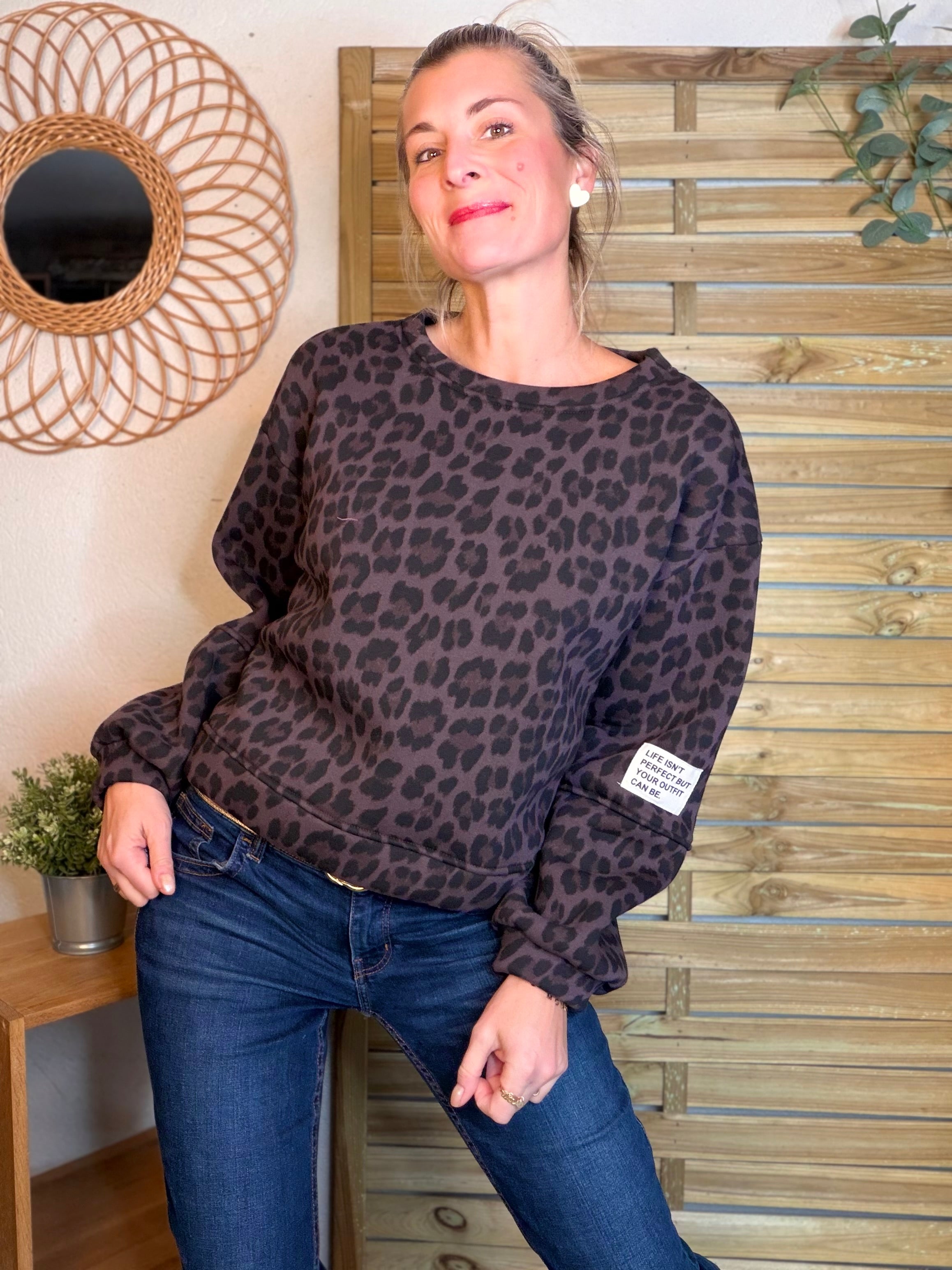 Sweat molleton imprimé Léo 🐆 MANON