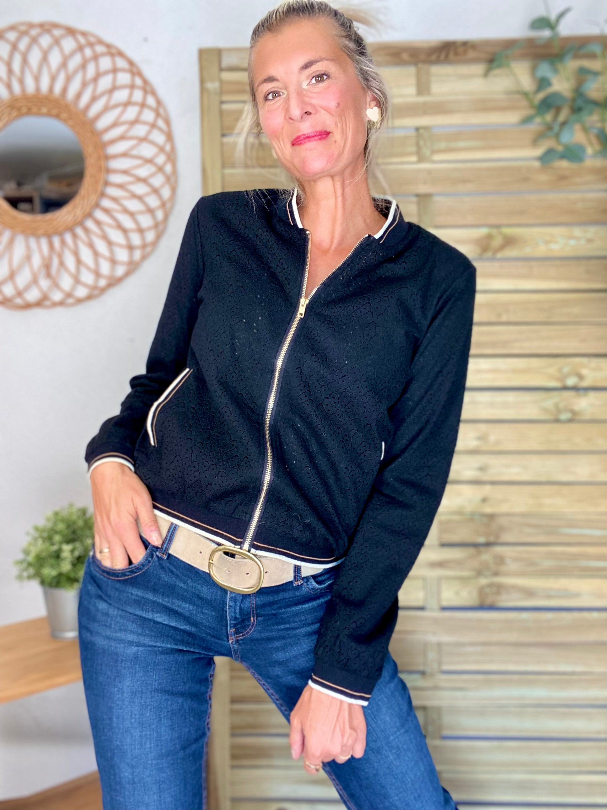 Veste bombers en crochet MAXANCE