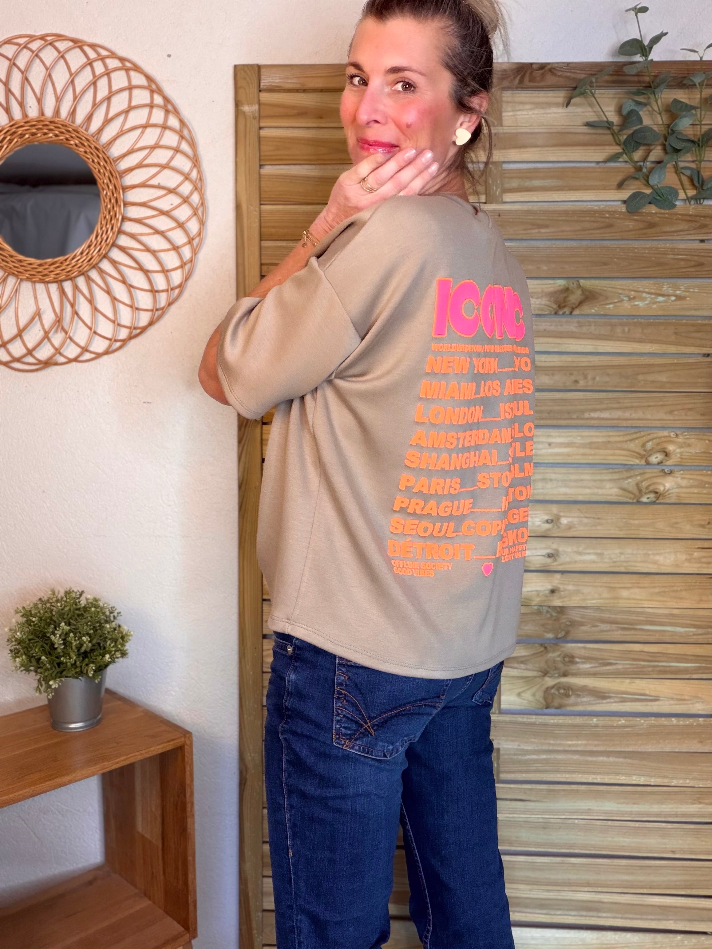 Tee shirt ICONIC - THÉA Taupe