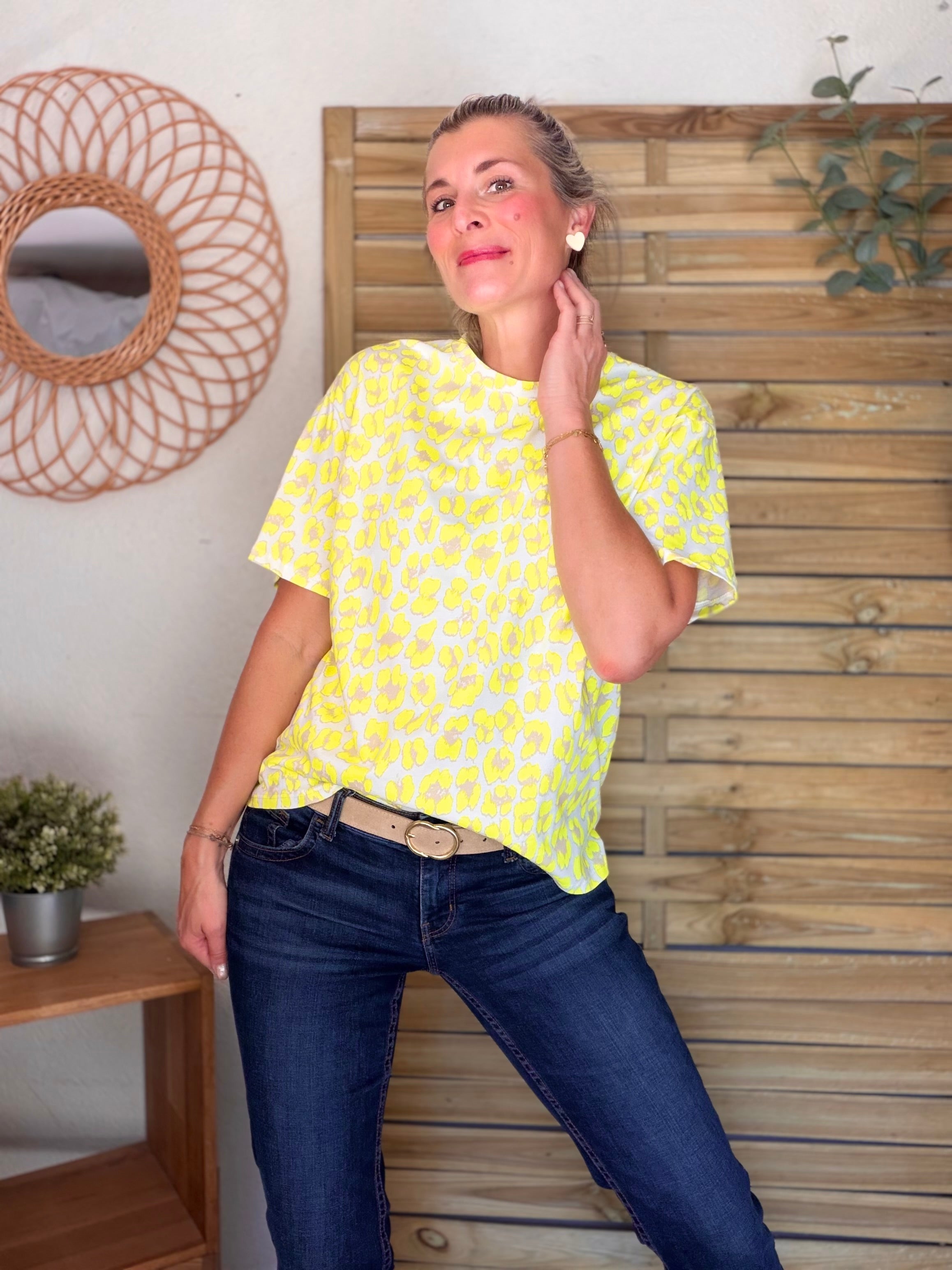 Tee shirt Léo ODESSA Jaune Fluo