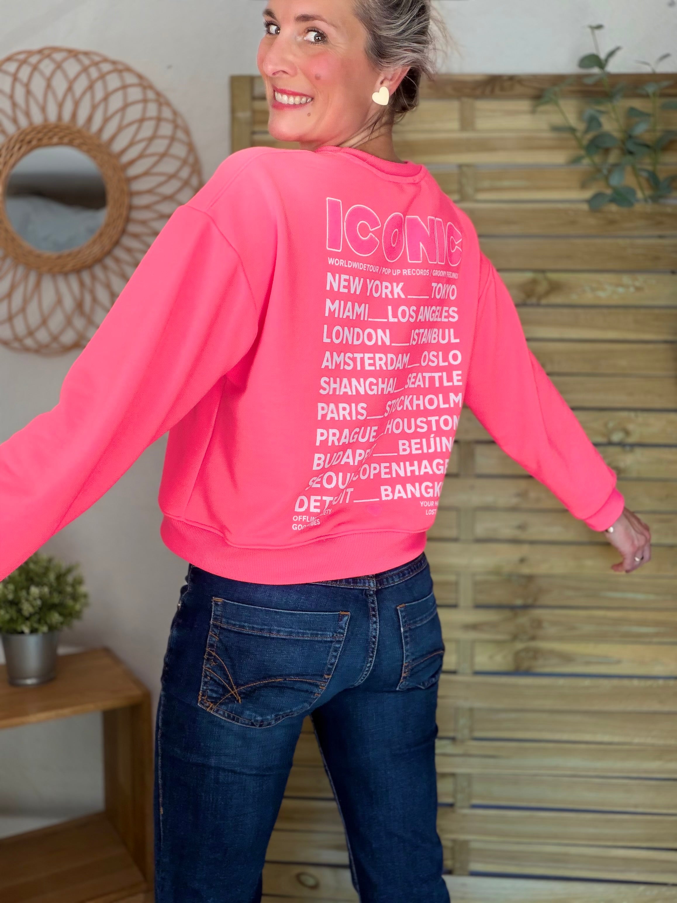 Sweat ICONIC COLINE - Rose fluo
