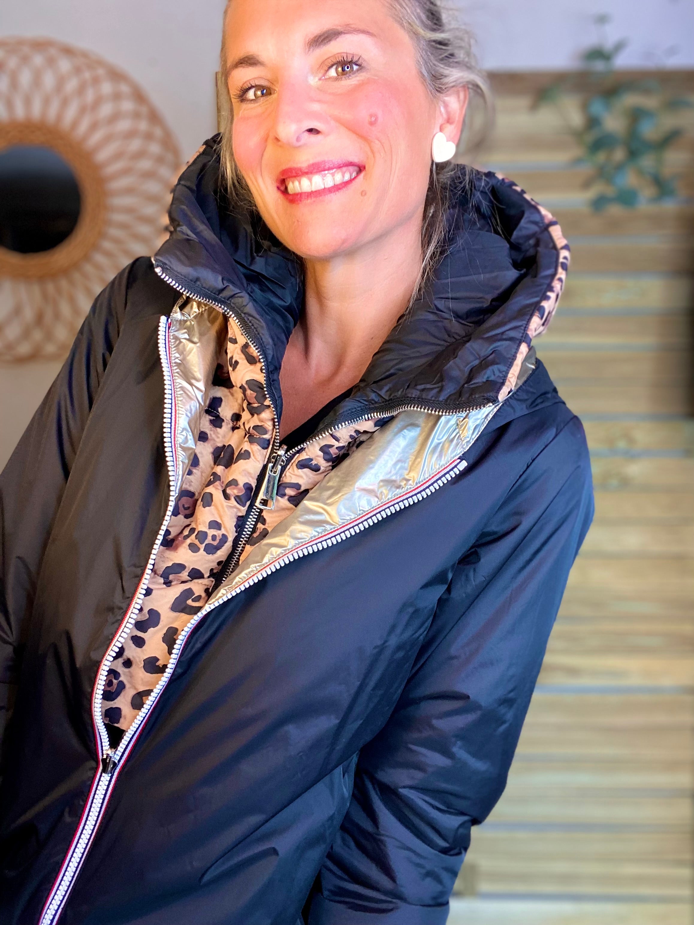 Col capuche amovible ARCHIE - Noir Léo 🐆