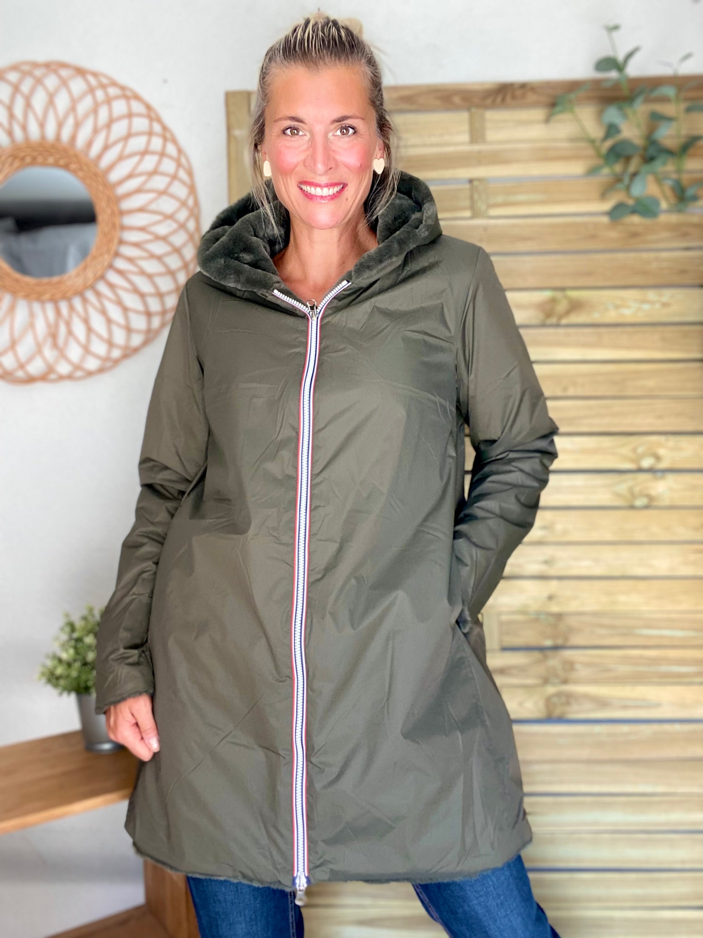 Parka Imperméable réversible fourrée Kaki / Kaki ALIX - LAURA JO
