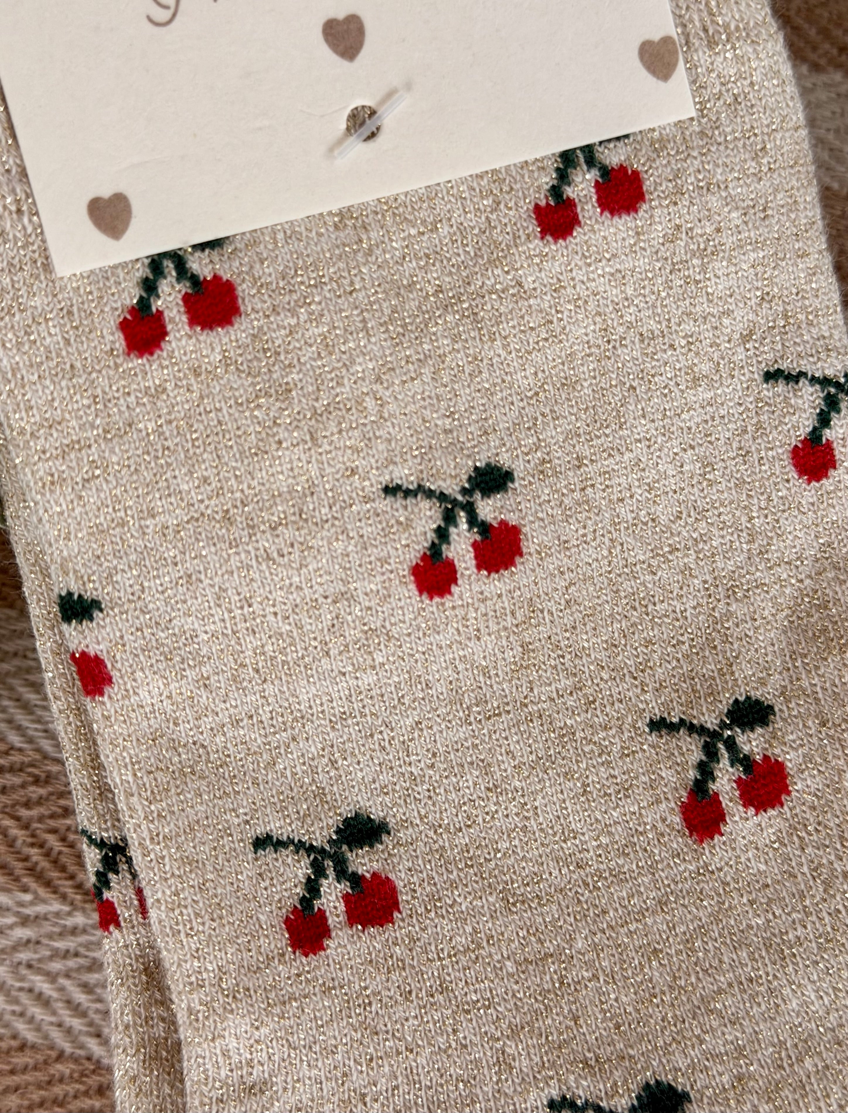 Chaussettes scintillantes glitter ZIA - Cerise 🍒 / Pâquerettes 🌼