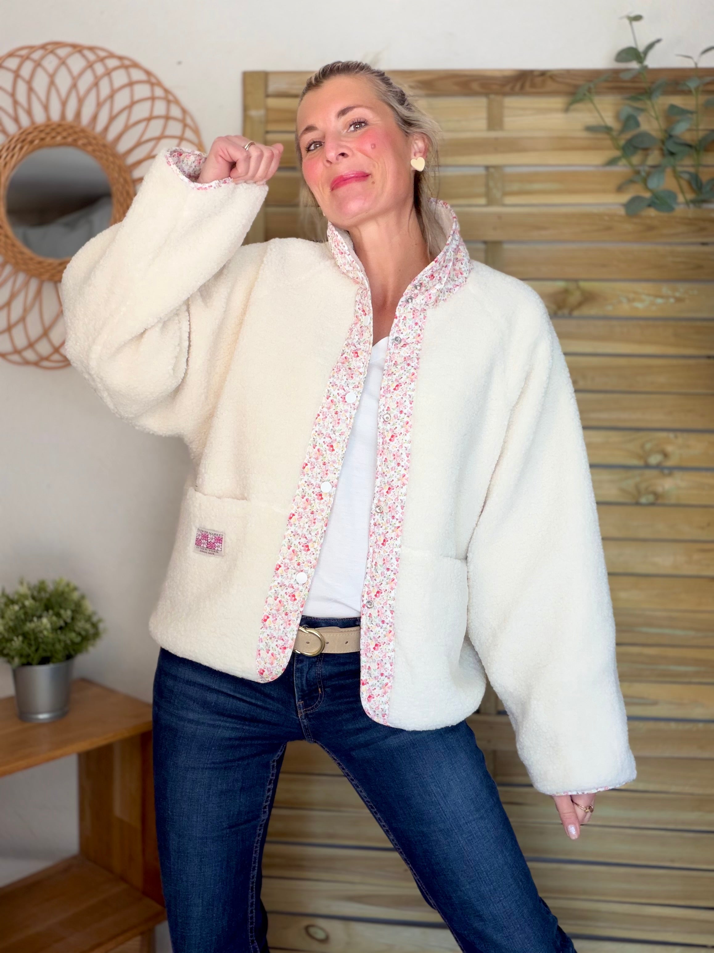 Veste réversible Sherpa ODETTE Liberty / Écru