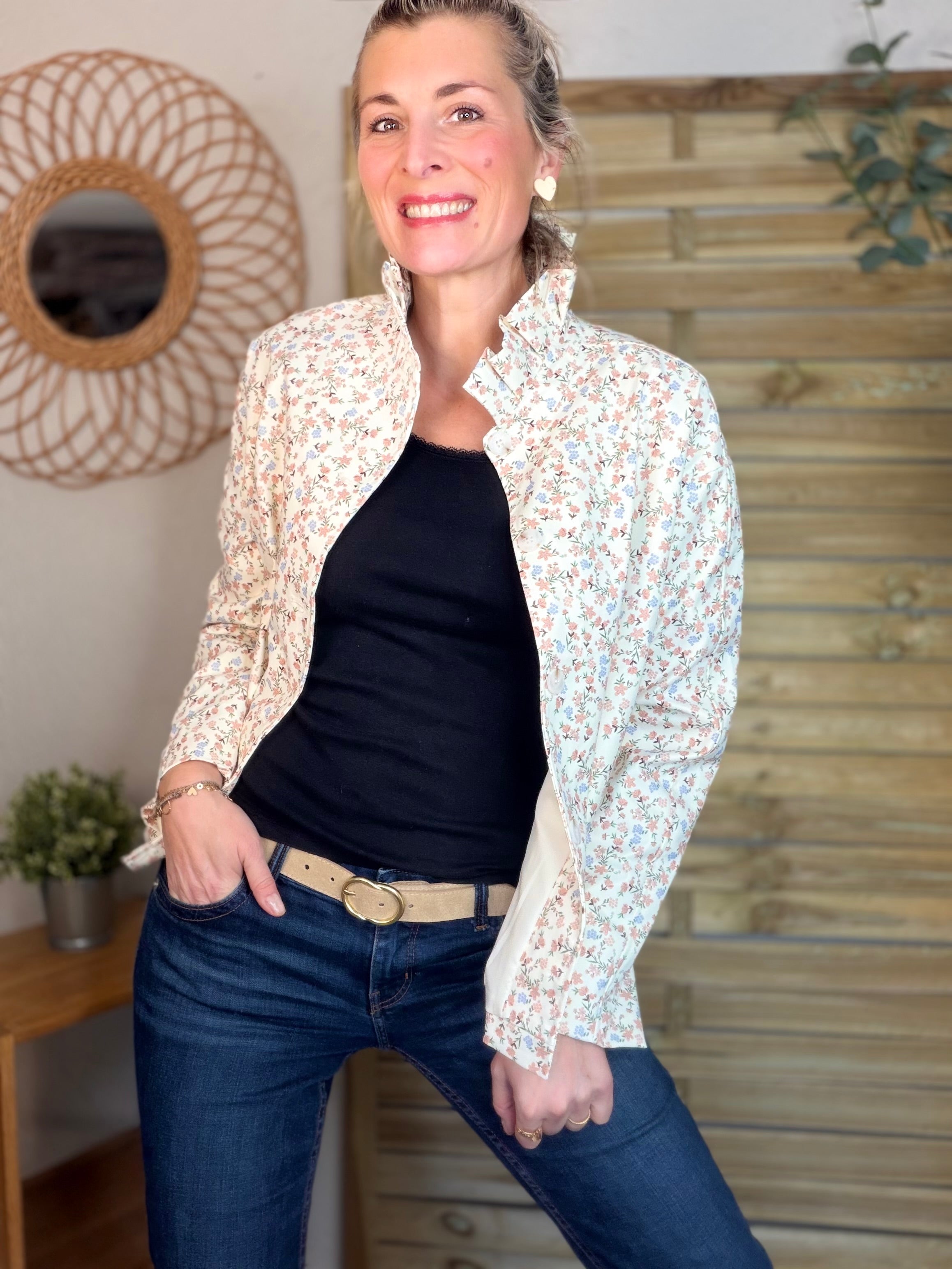 Veste col victorien NICKY Fleurie