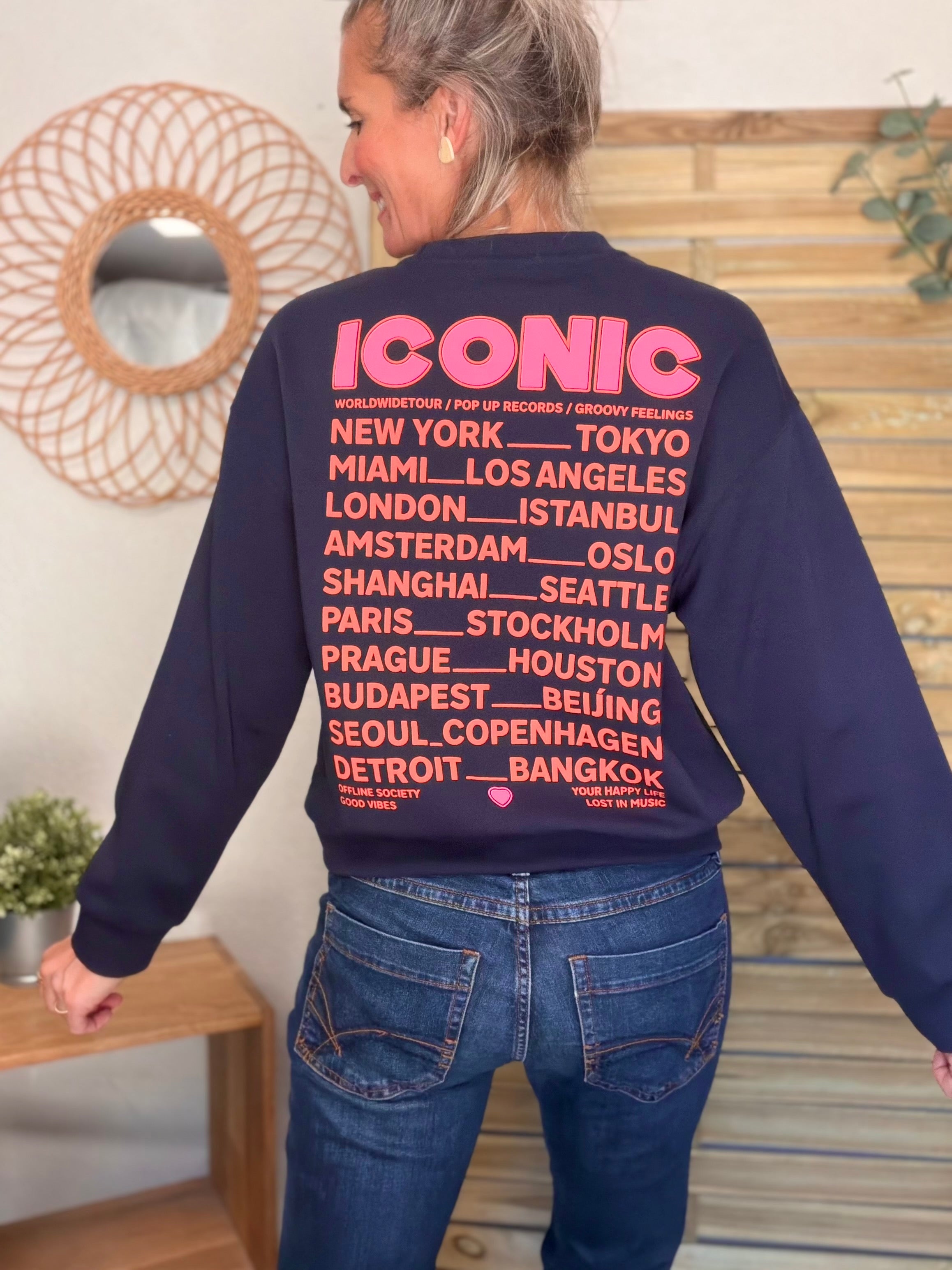 Sweat ICONIC ultra doux OMBLINE - Bleu marine