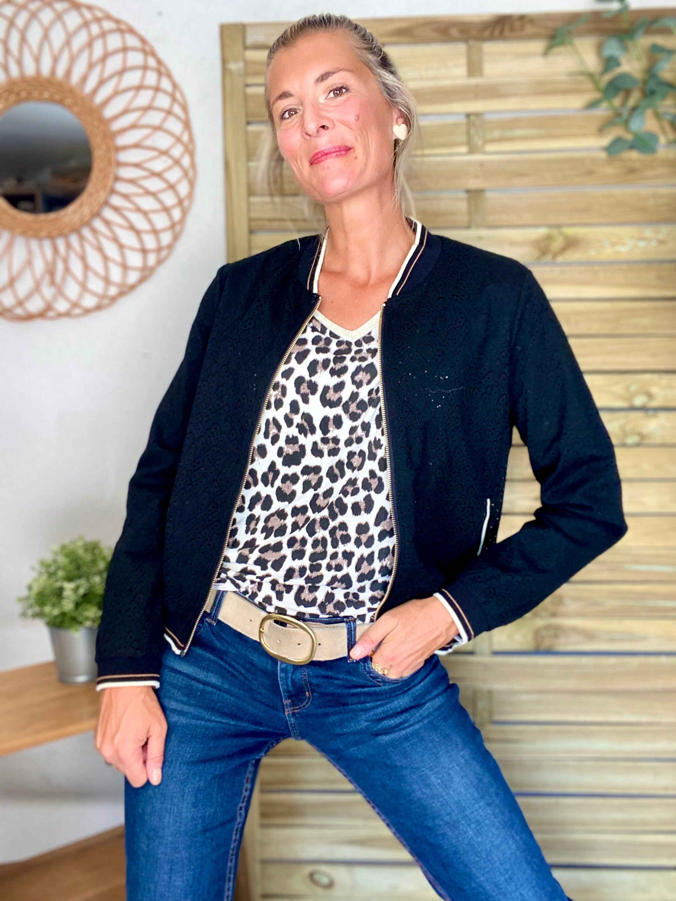 Veste bombers en crochet MAXANCE
