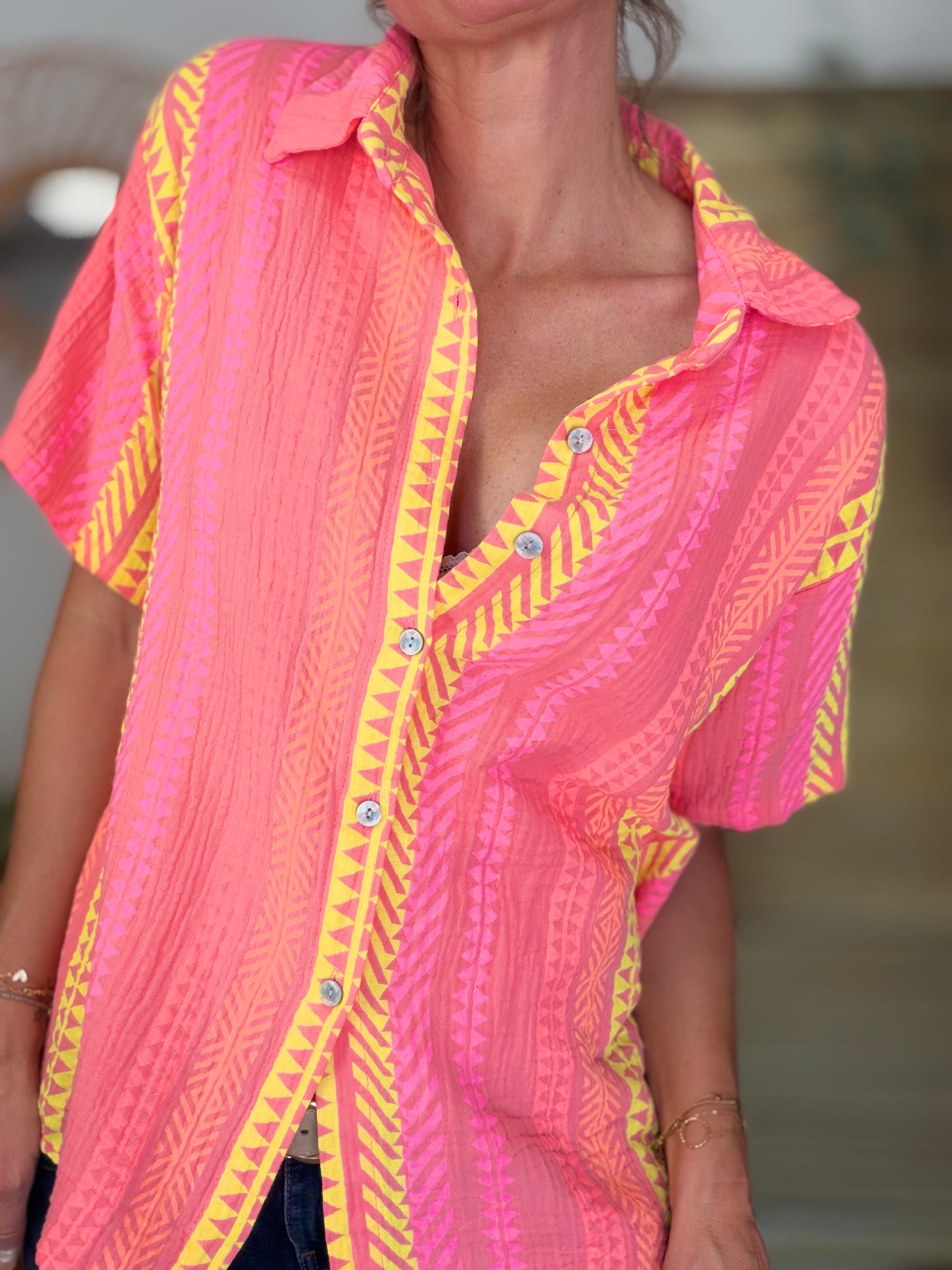 Chemise rayée en gaze de coton ROSIBEL