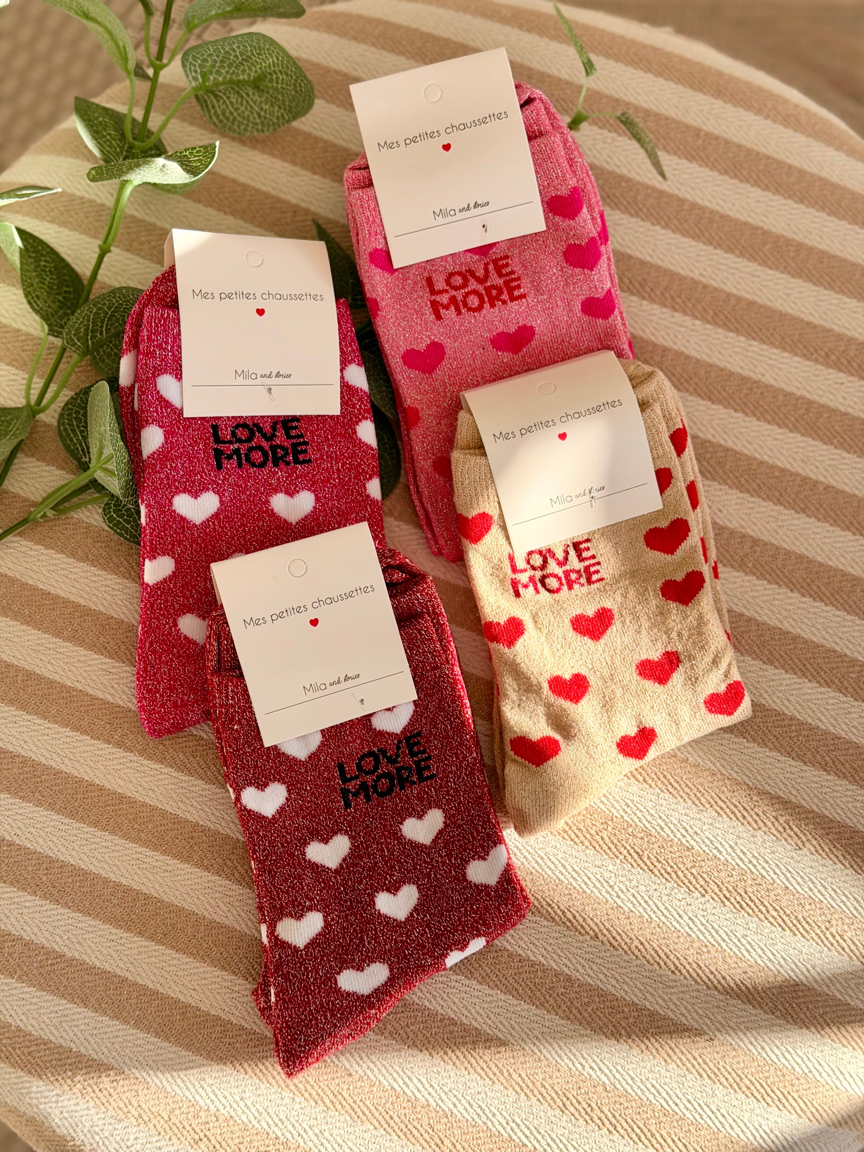 Chaussettes ZORA - Cœurs ♥️ LOVE MORE