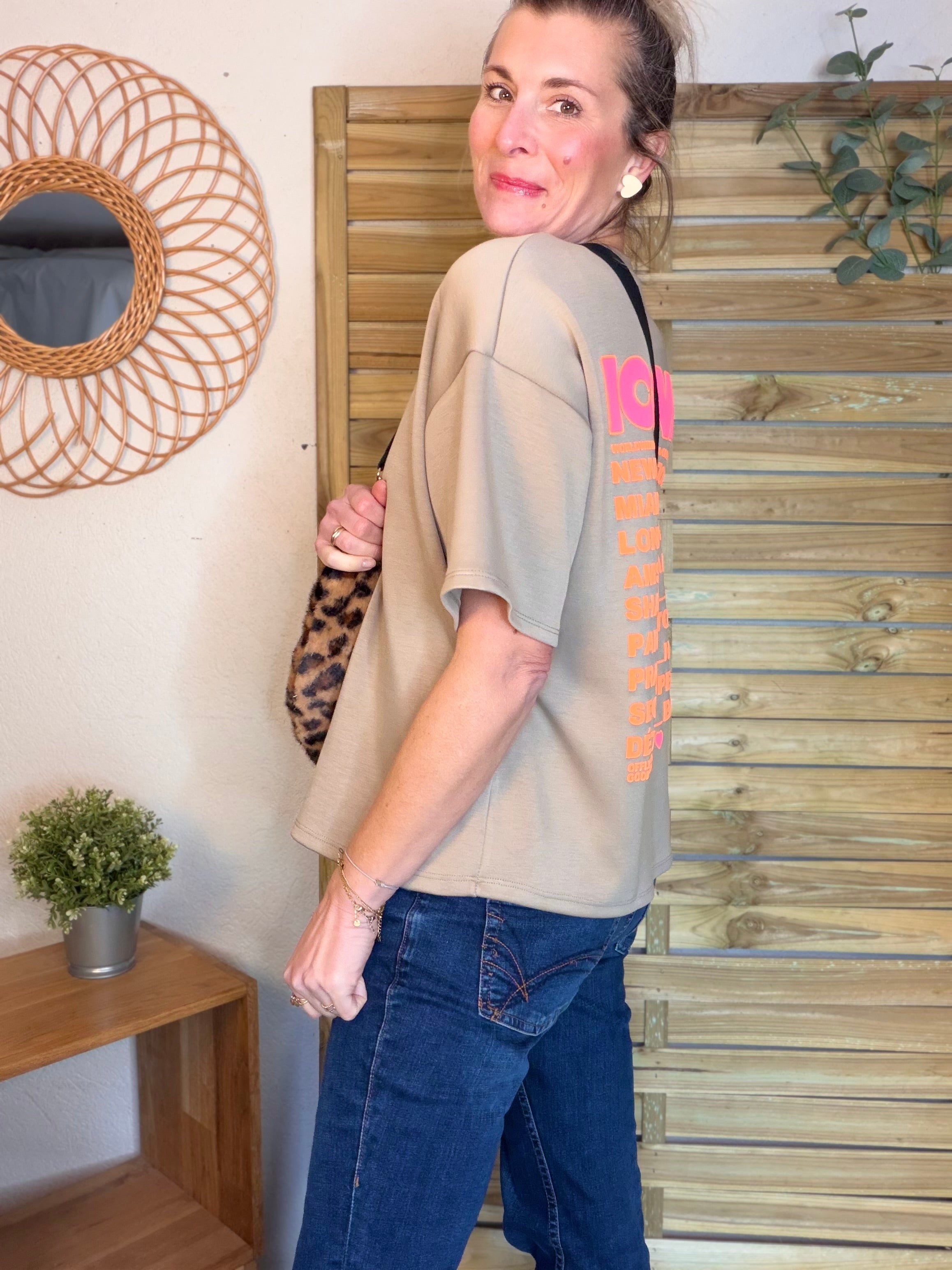 Tee shirt ICONIC - THÉA Taupe