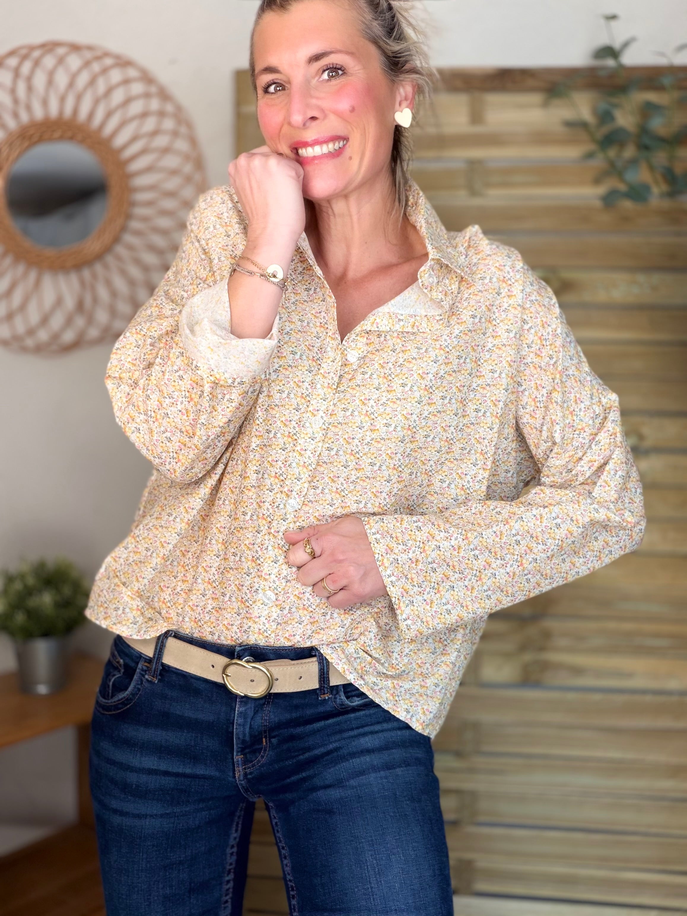 Chemise imprimée Liberty AZÉLIE Jaune