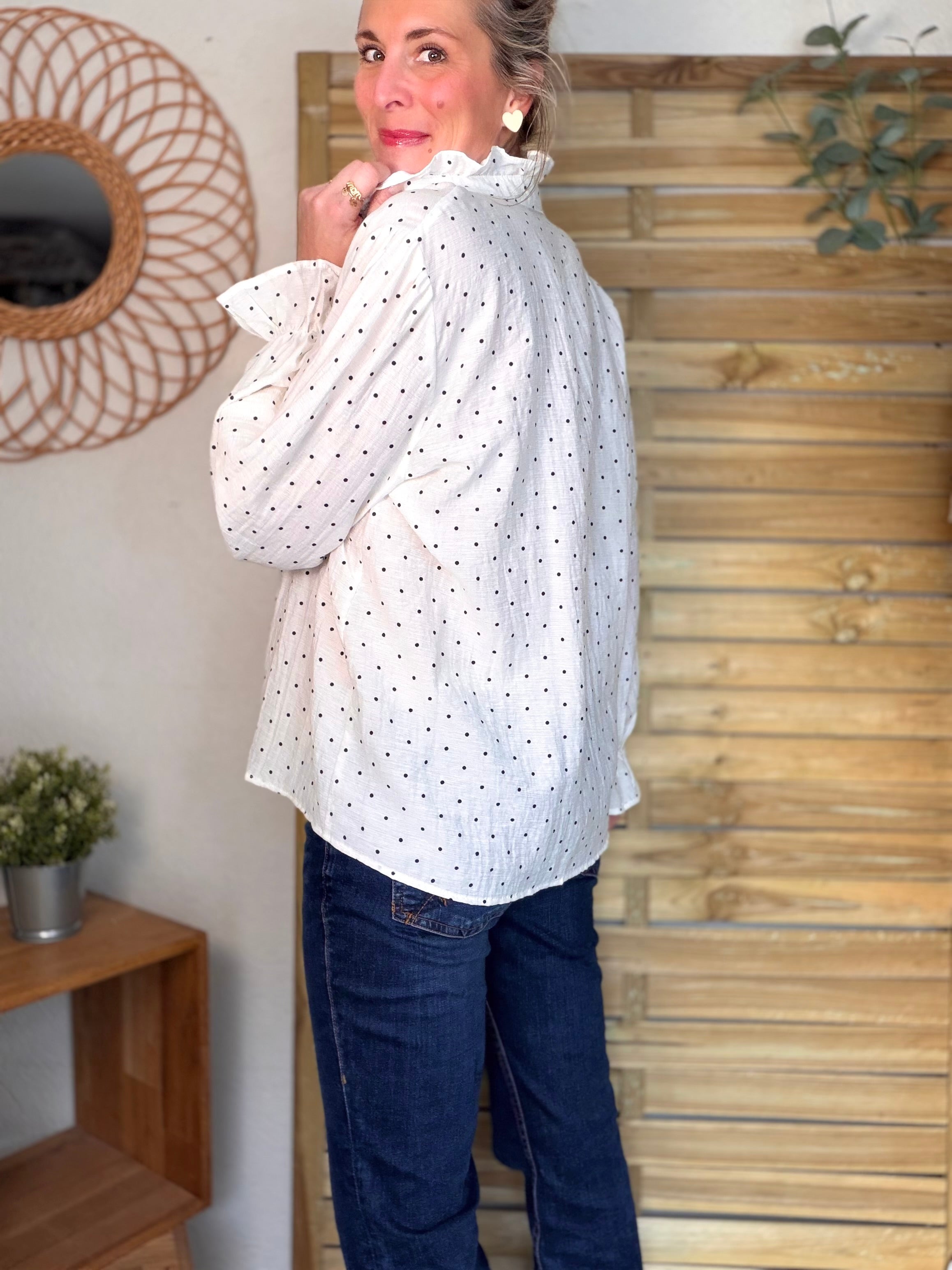 ⚡️ARRIVAGE - Blouse écrue à pois MAËLYS