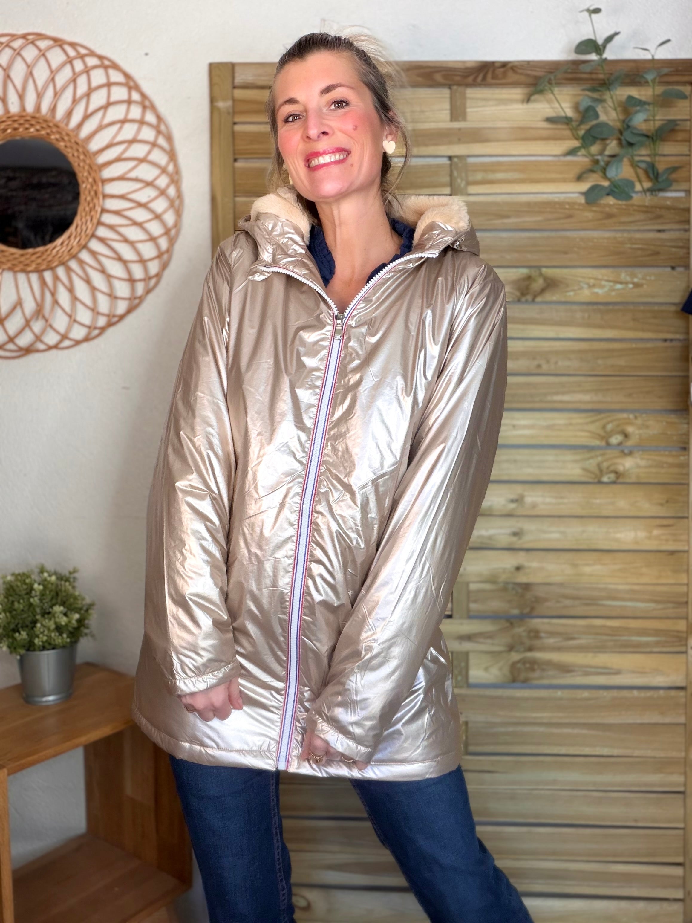 ⚡️ ARRIVAGE - Parka Imperméable fourré ALICE - Beige rosé