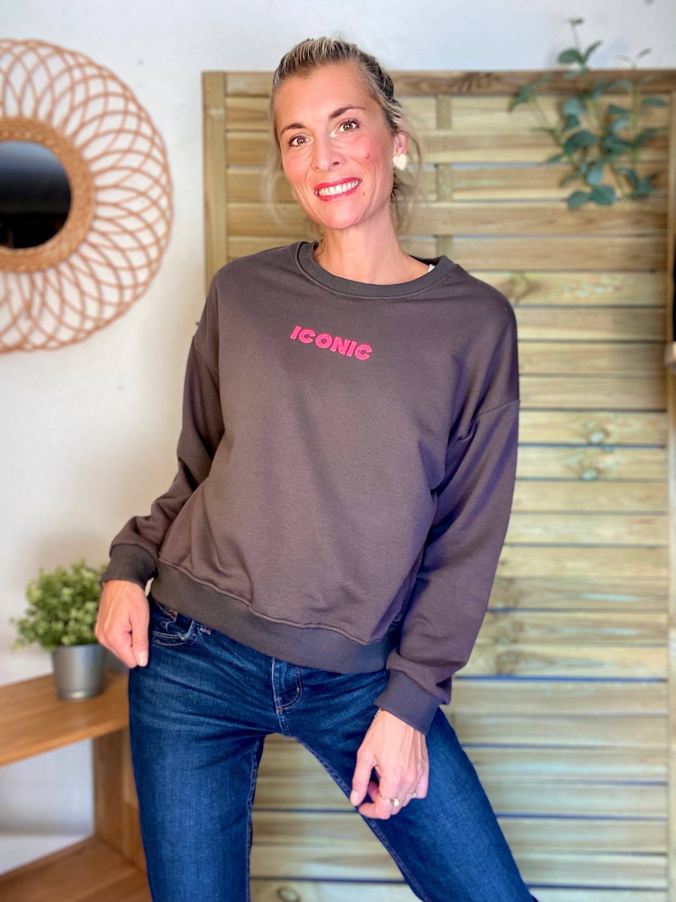 Sweat ICONIC COLINE - Chocolat
