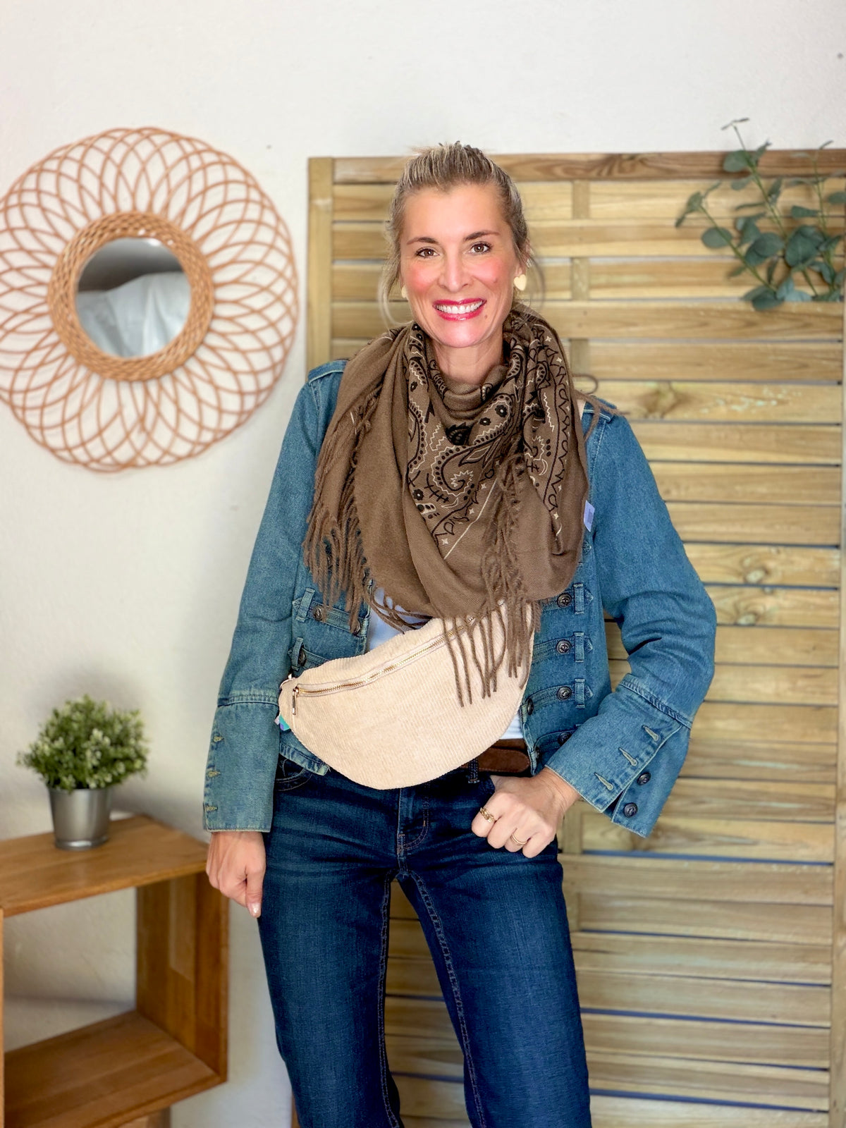 Écharpe Bandana Taupe