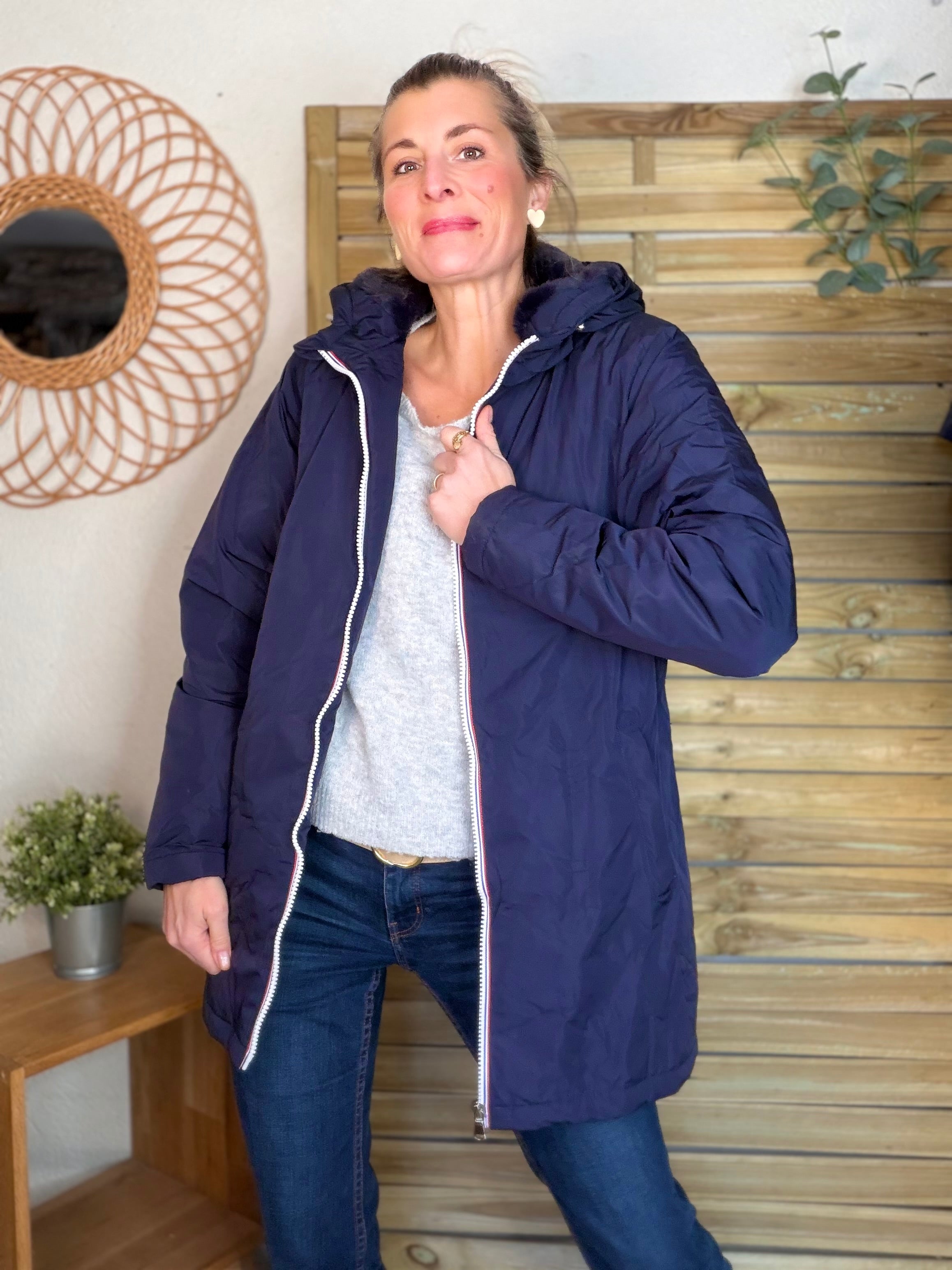 ⚡️ ARRIVAGE - Parka Imperméable fourré ALICE - Bleu marine