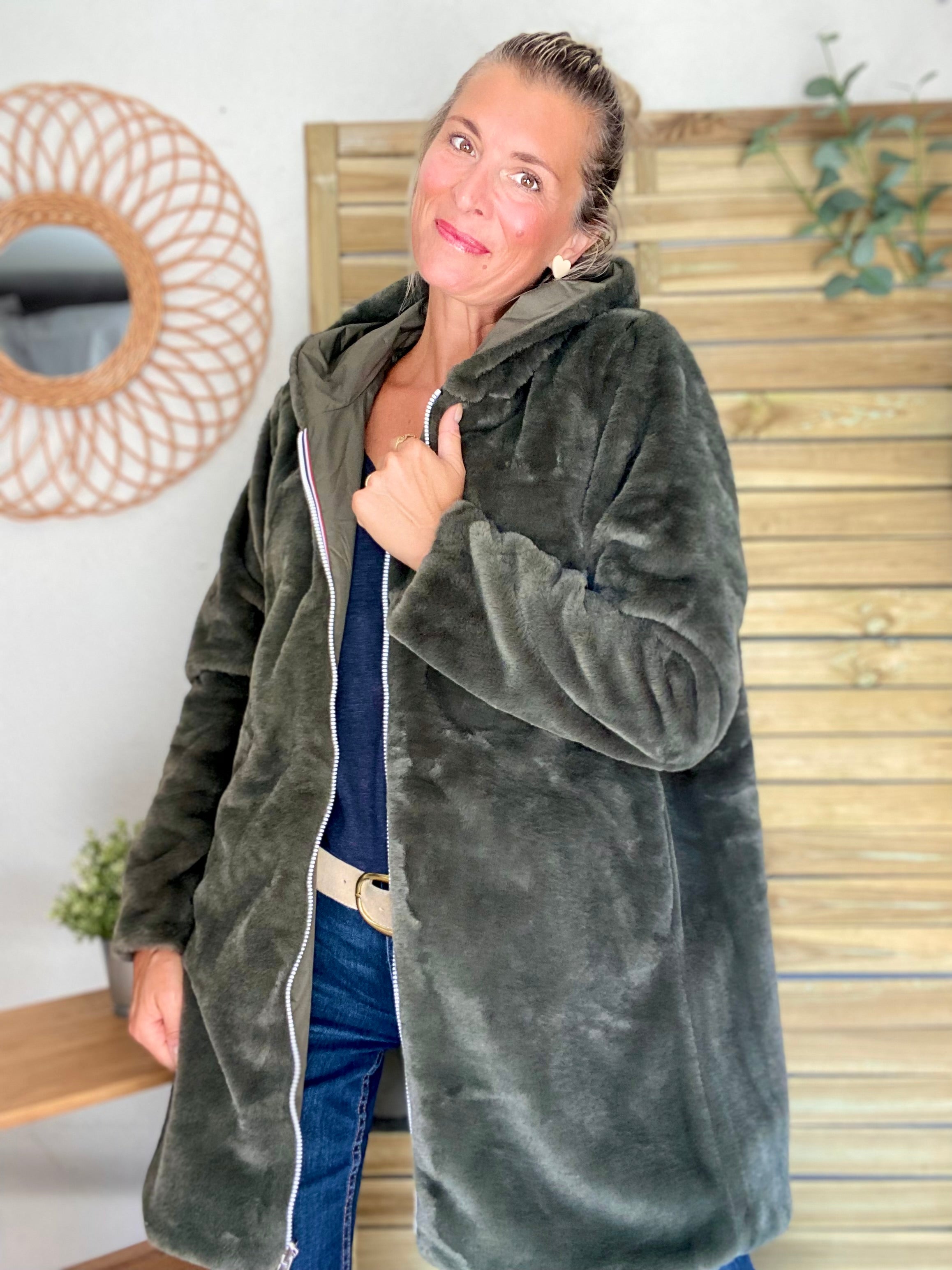 Parka Imperméable réversible fourrée Kaki / Kaki ALIX - LAURA JO