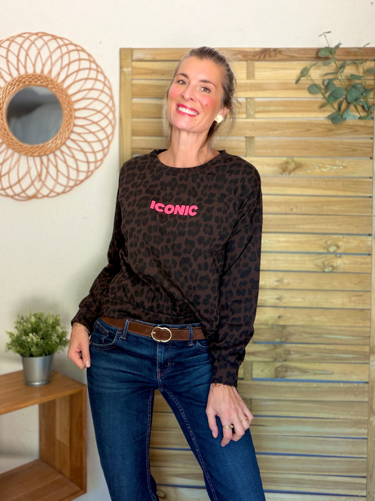 Sweat ICONIC léger 100% coton FAUSTINE Léo choco (taille 34 à 46) (Copie)