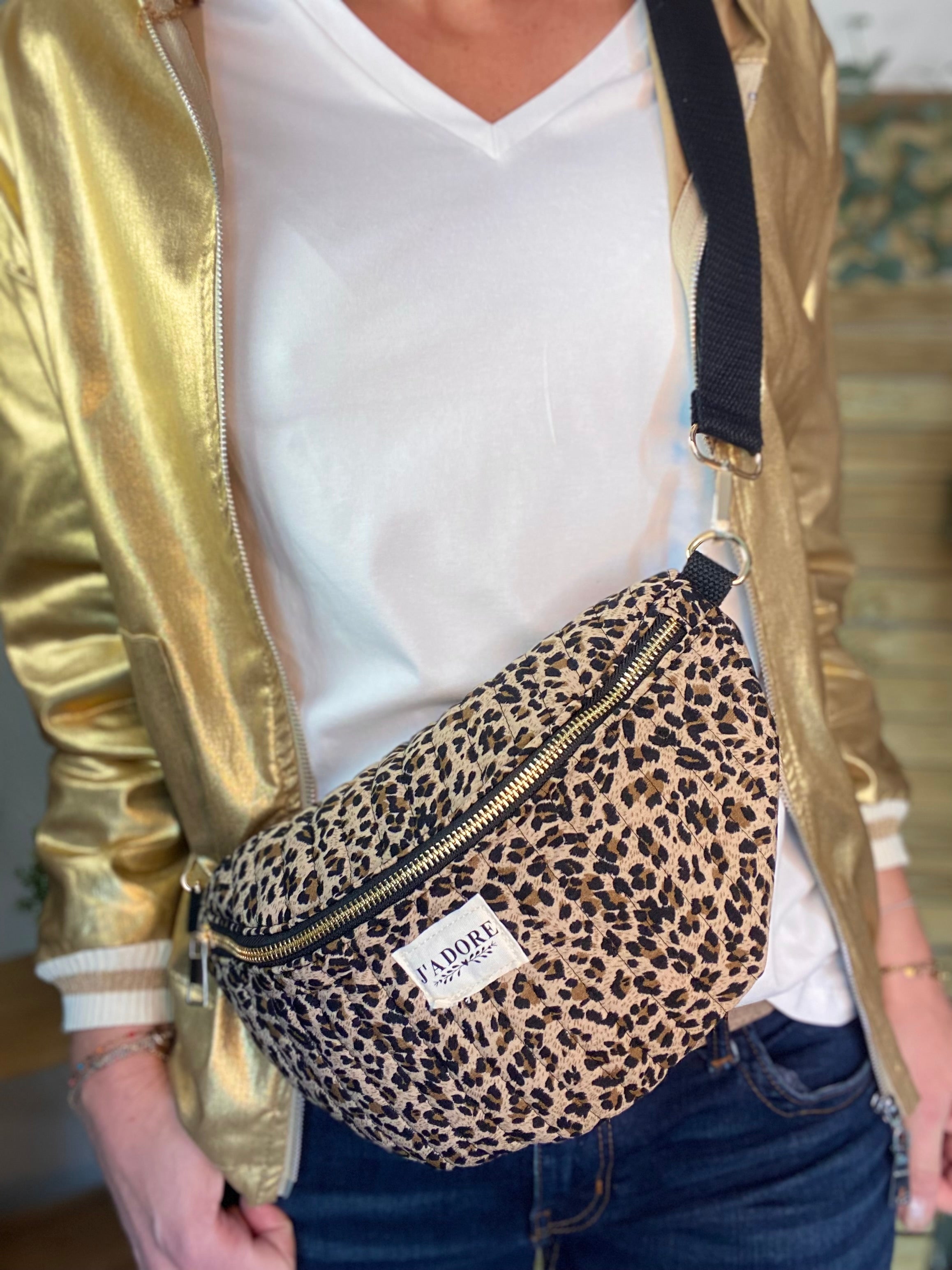 Sac banane L matelassé - JOSIE - Léo beige 🐆