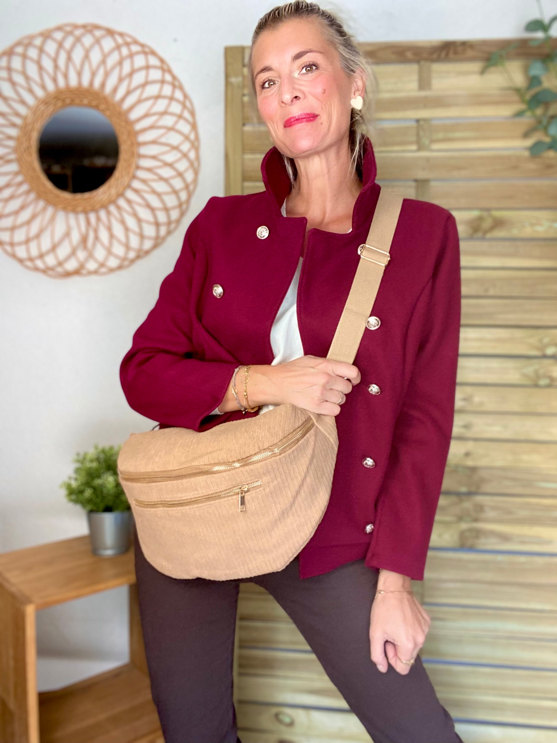 Veste caban légère JACK - Bordeaux rosé