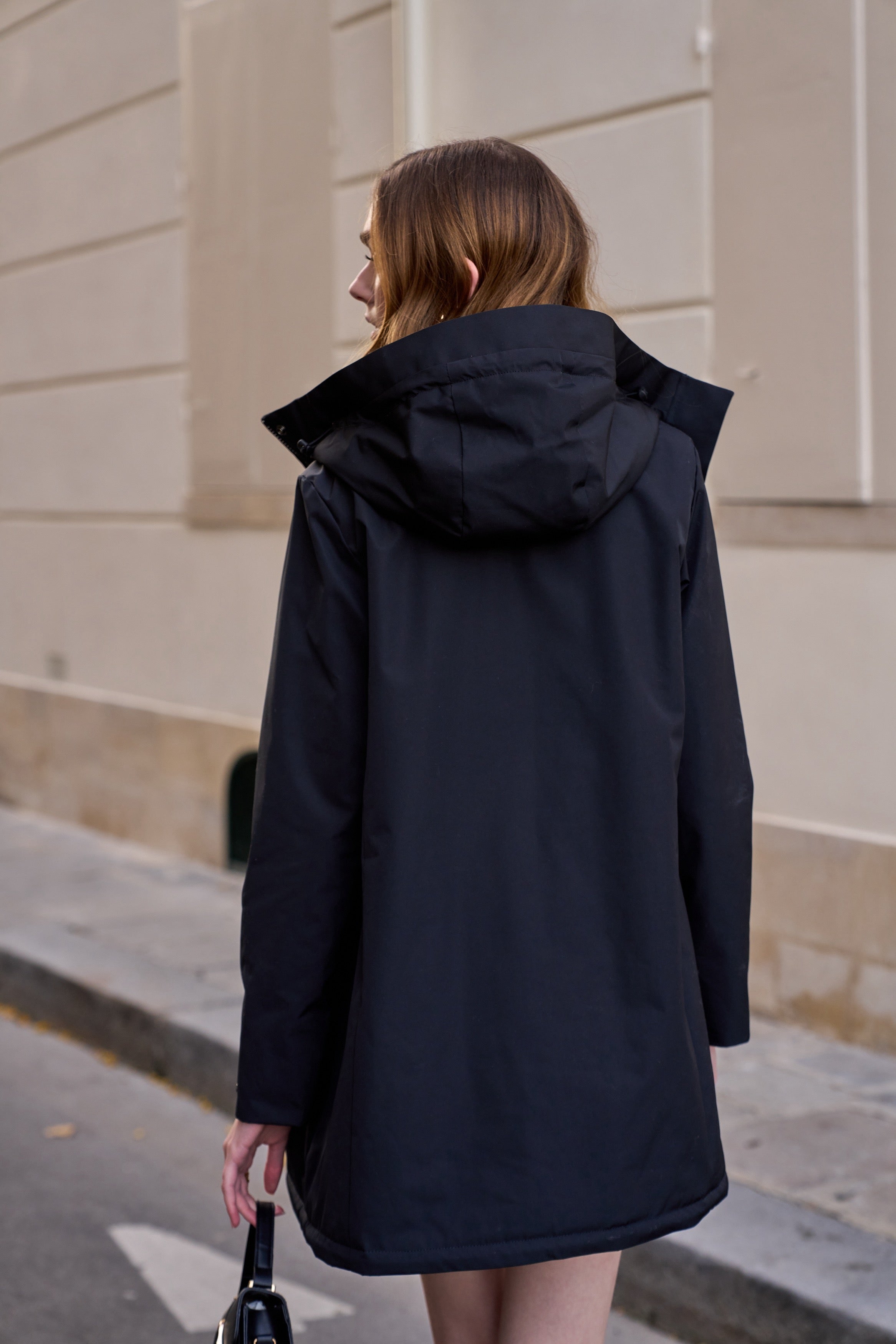 Parka fourrée imperméable AMBRE - Noir / Camel - LAURA JO