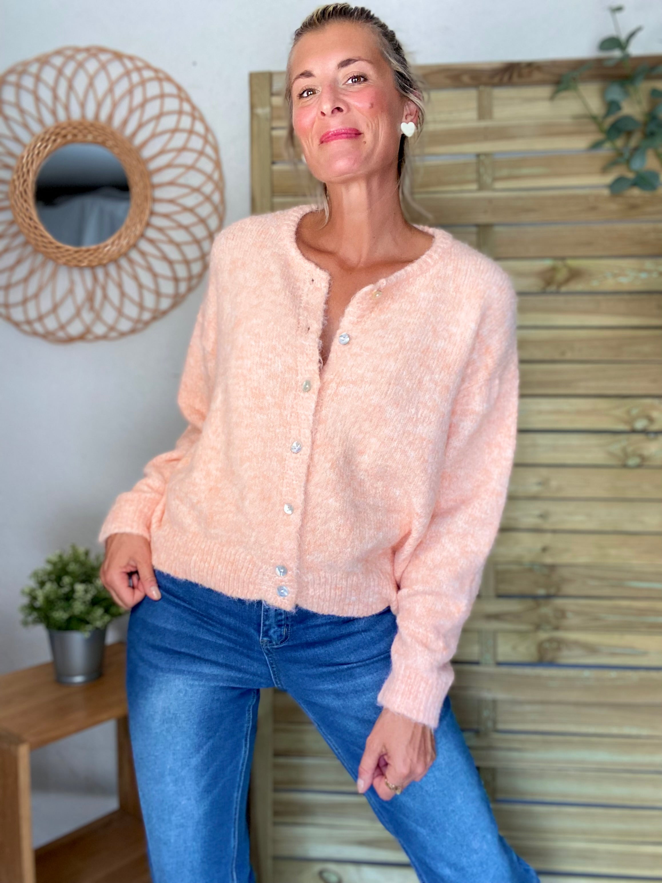 Gilet en maille MERYL - Abricot