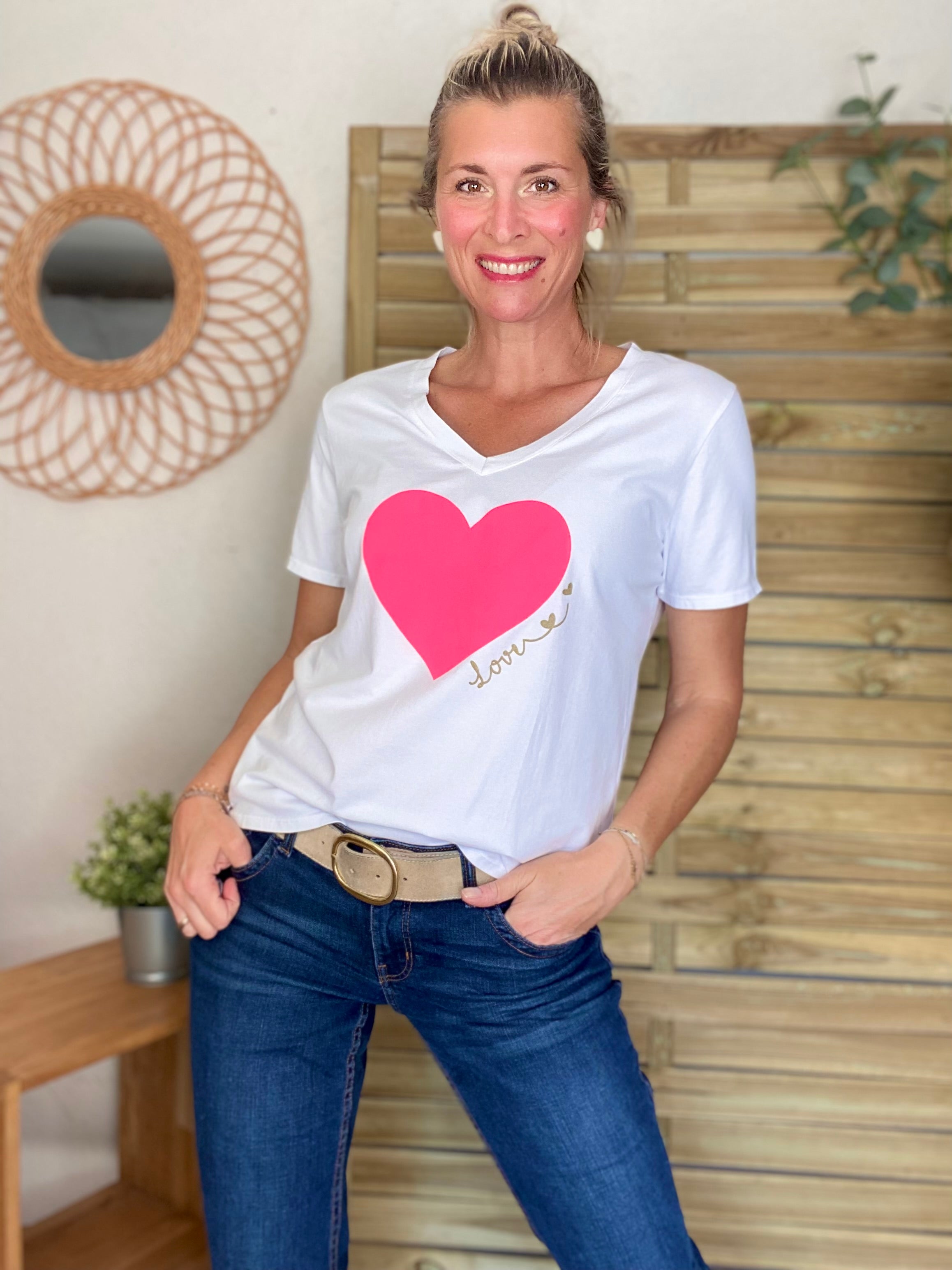 Tee shirt coeur fluo Love 🩷 DAKOTA