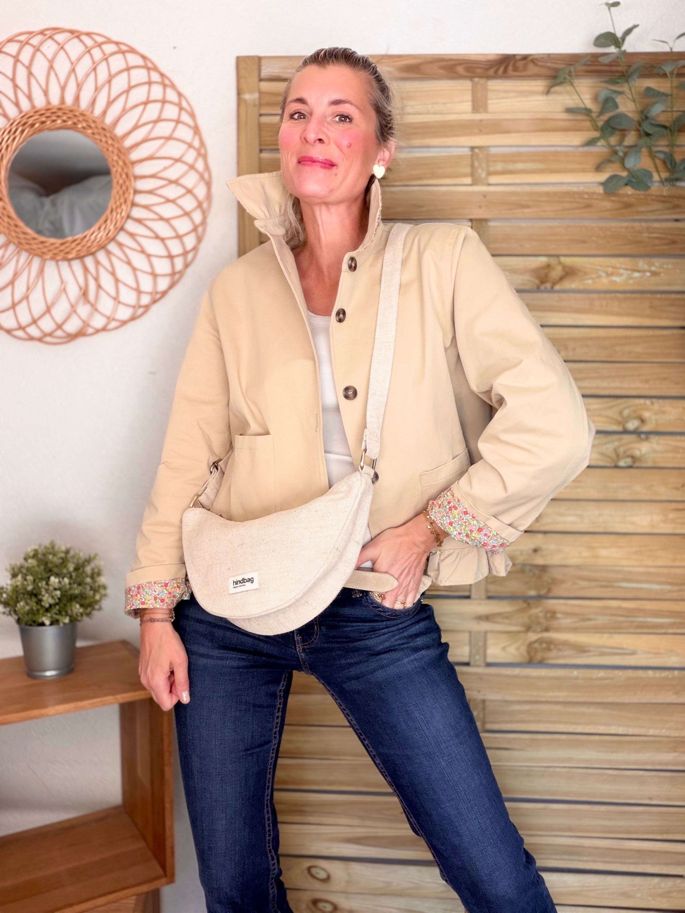 HINDBAG ANDRÉA - Sac banane demi-lune Jute