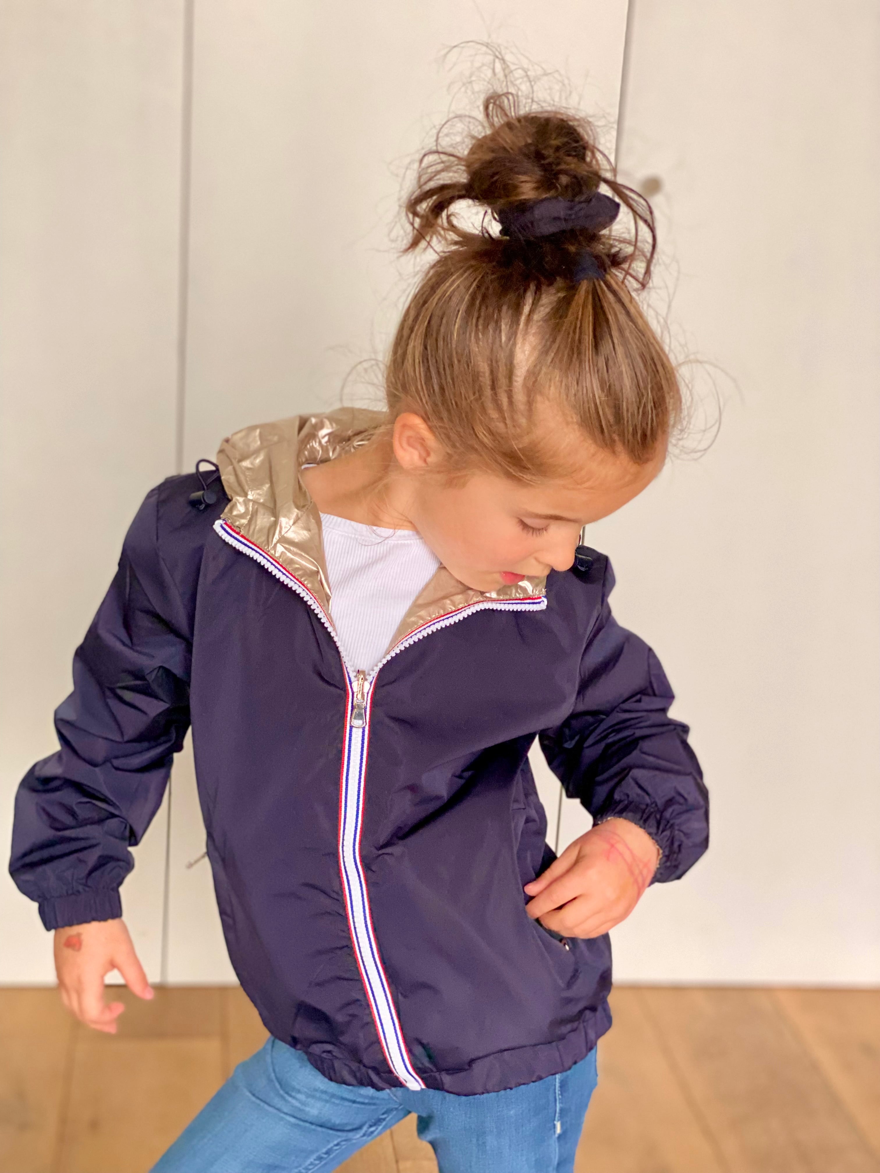 Veste Imperméable réversible mixte GARANCE KIDS - Marine / Doré