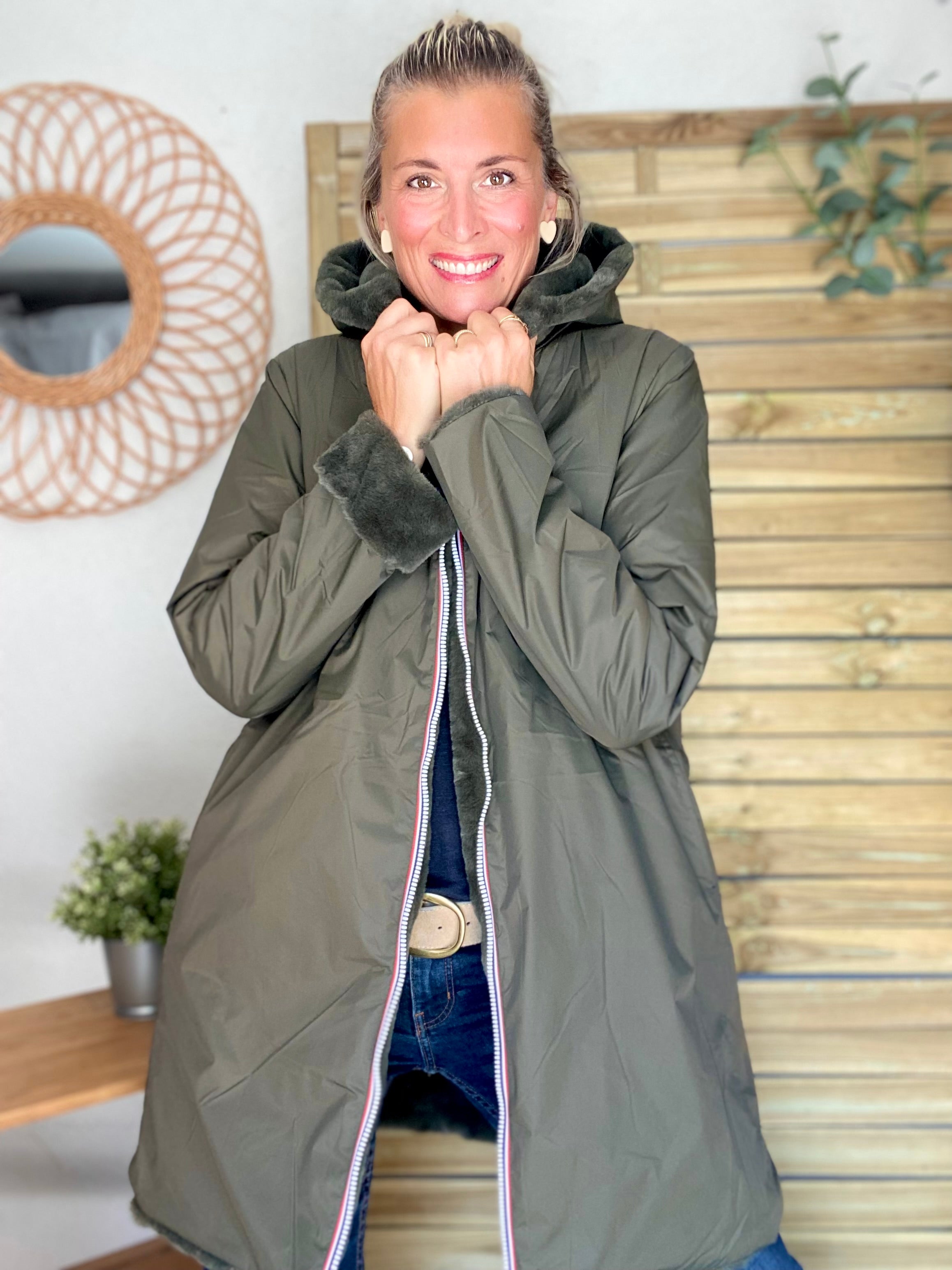 Parka Imperméable réversible fourrée Kaki / Kaki ALIX - LAURA JO