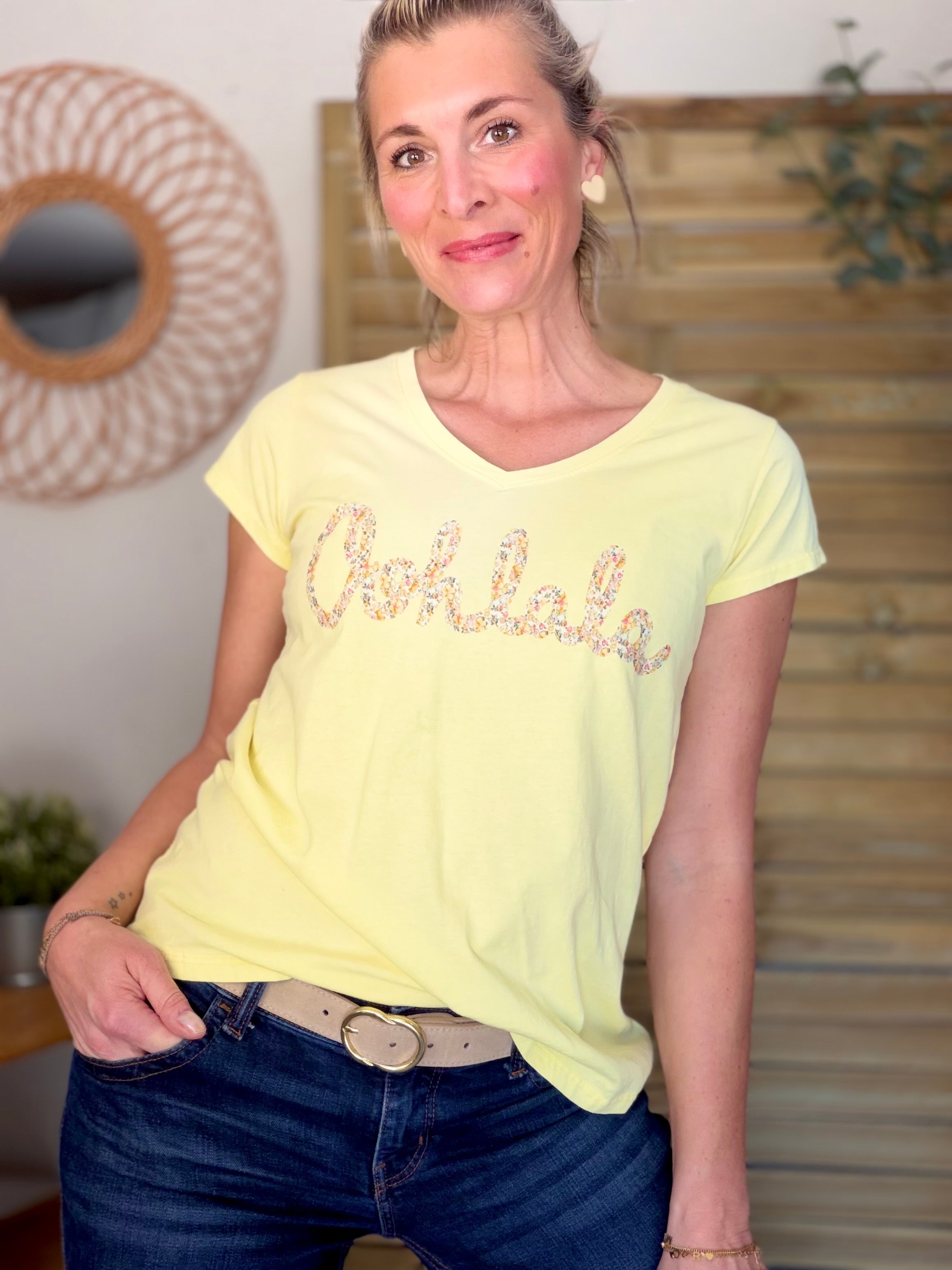 Tee shirt Ohlala Liberty VERA Jaune