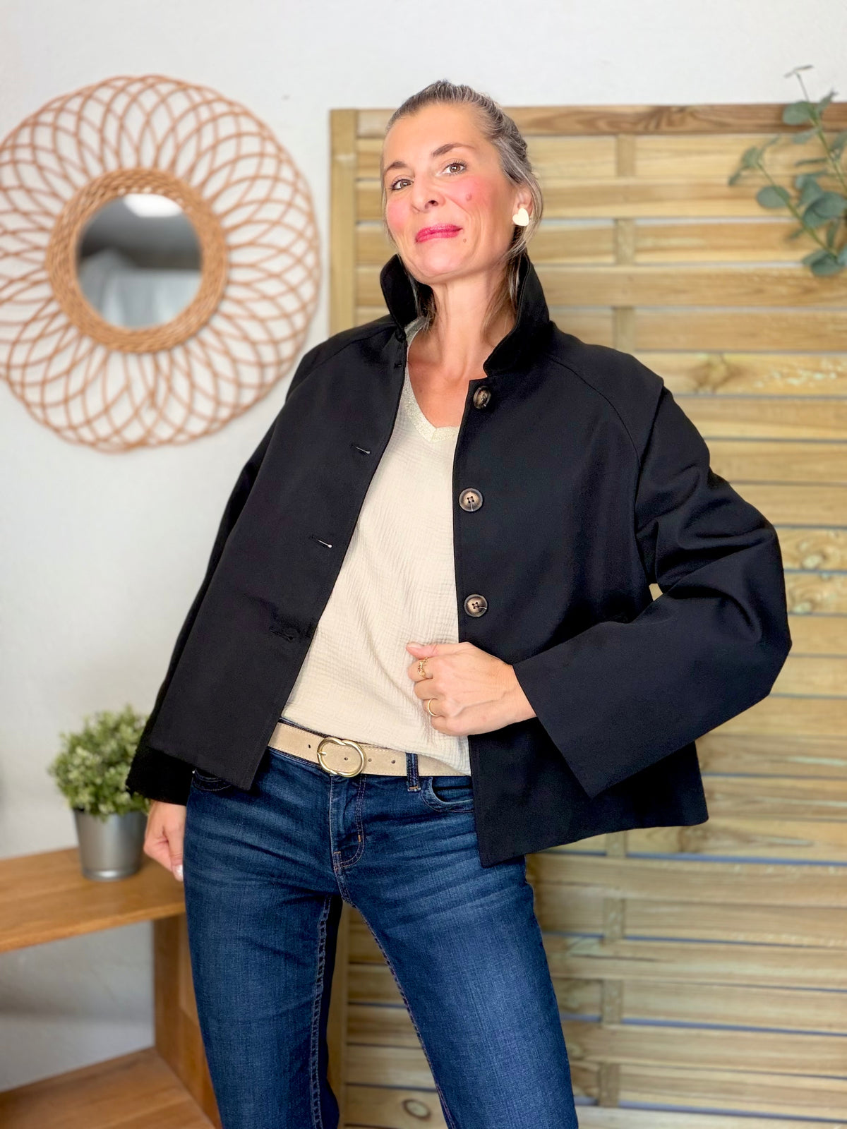 ⚡️ ARRIVAGE • Veste Trench, doublure à carreaux DANA Noir