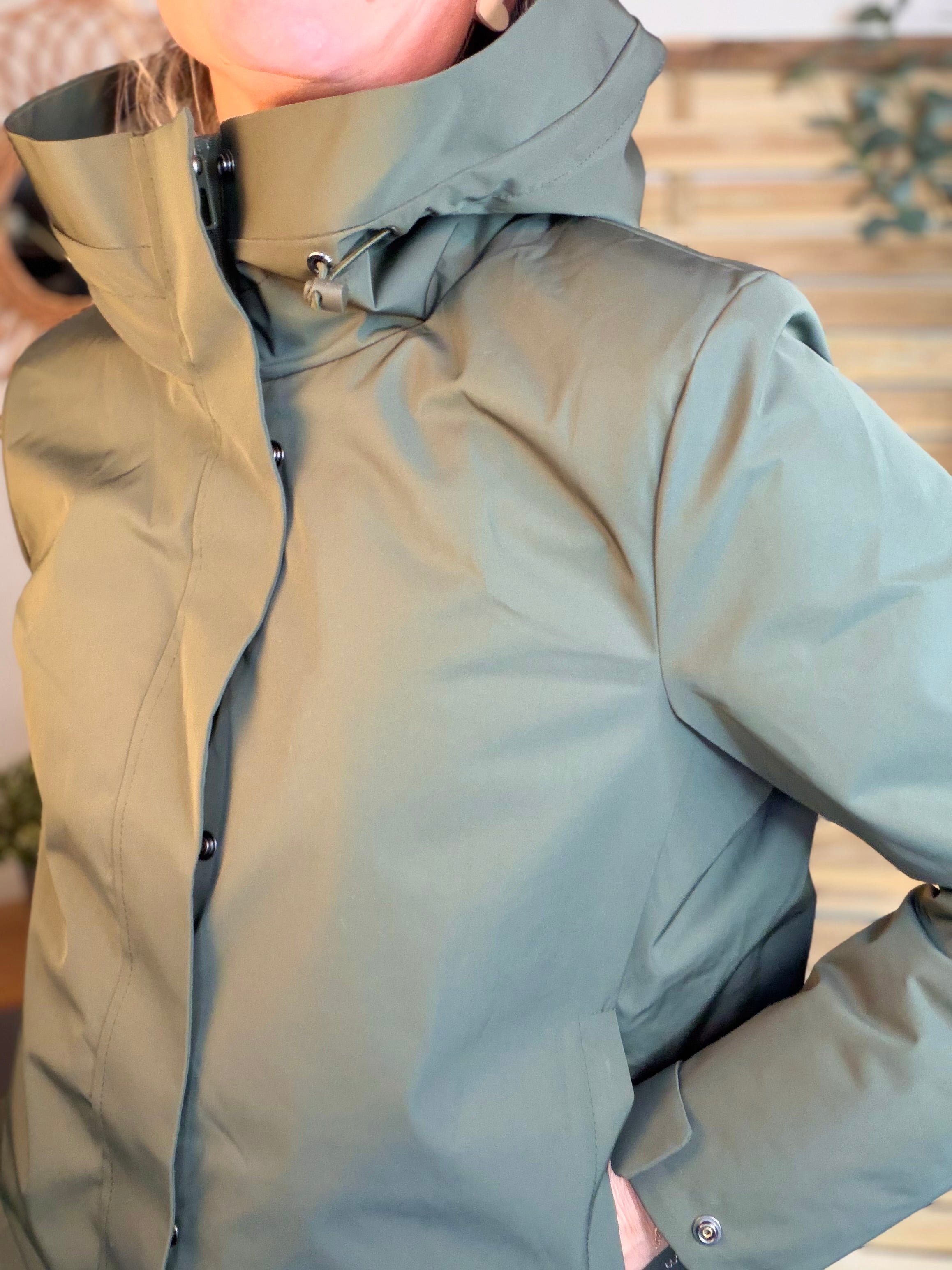 Parka fourrée imperméable AMBRE - Kaki / Beige - LAURA JO