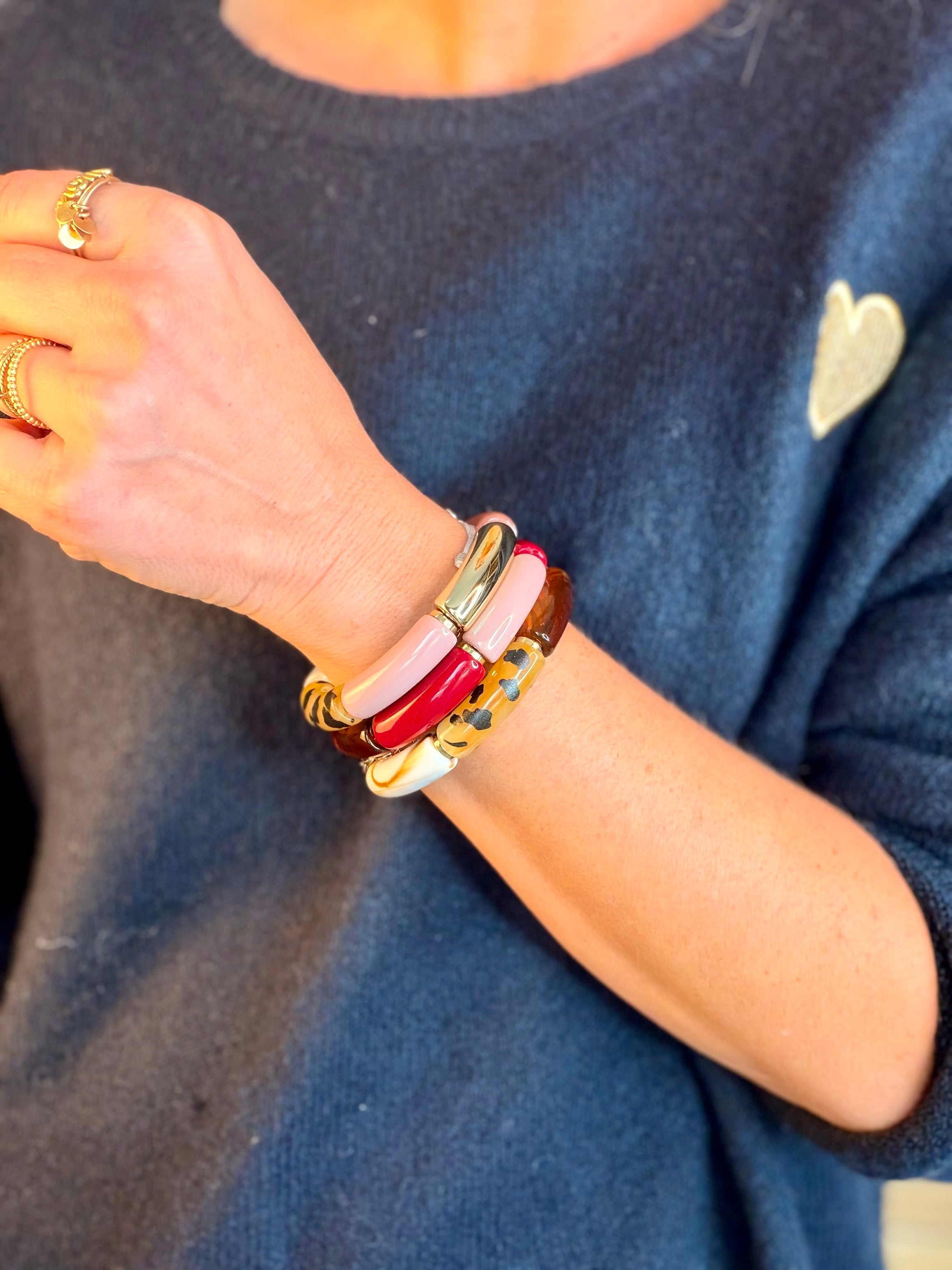 Bracelet jonc élastiqué motif Léo 🐆 ÉMILIA