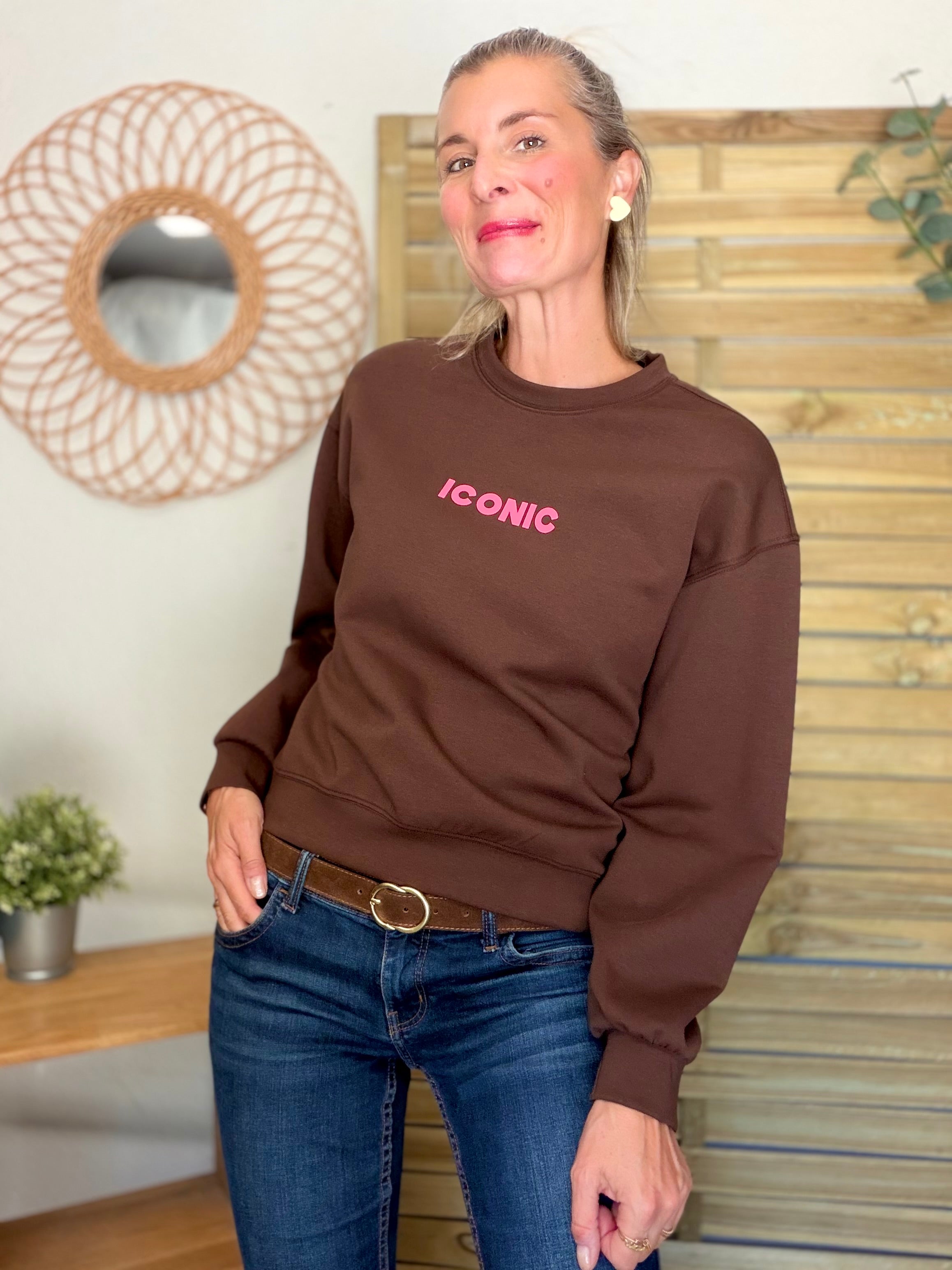 Sweat ICONIC ultra doux OMBLINE - Chocolat