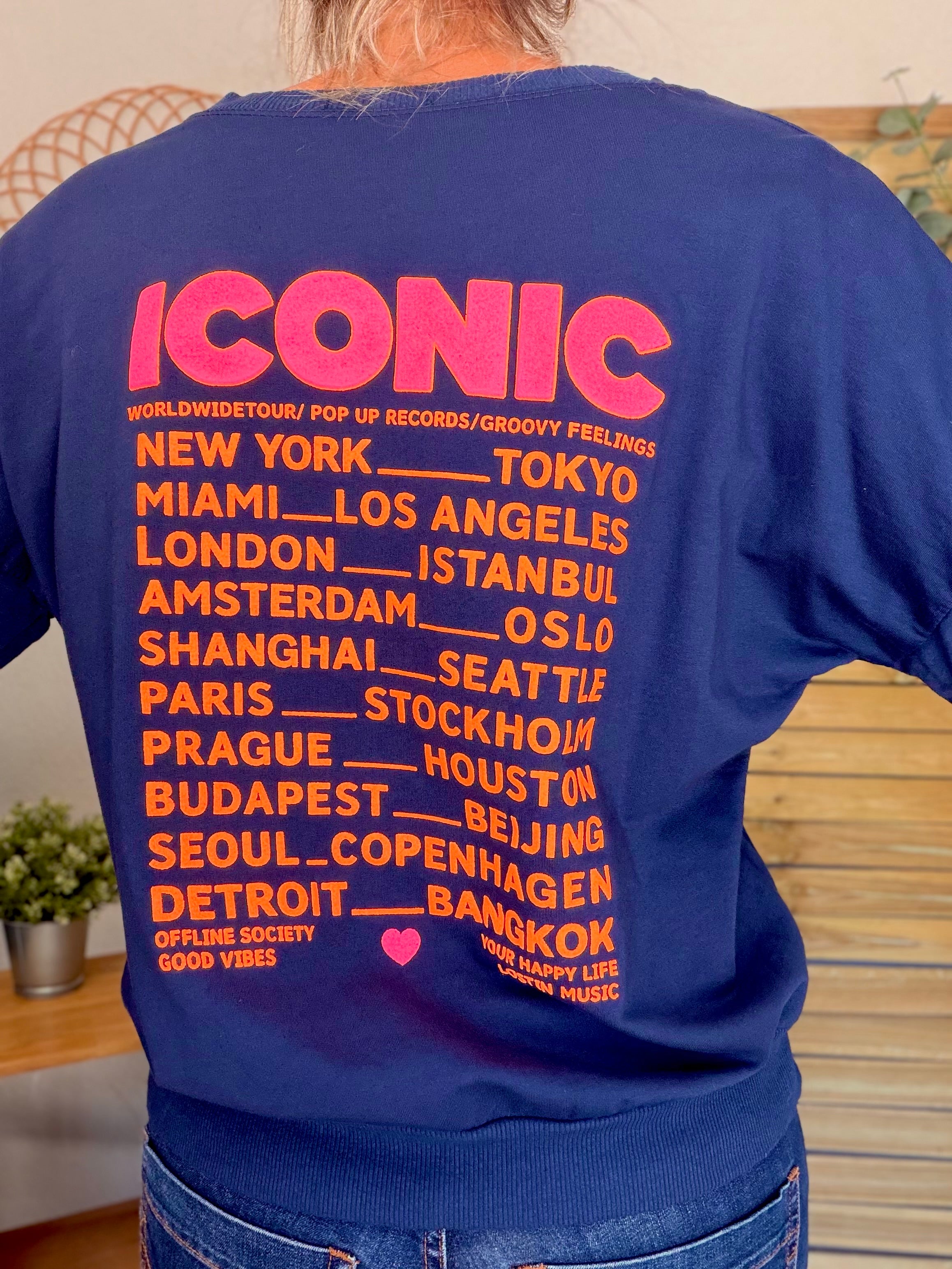 Sweat ICONIC léger 100% coton FAUSTINE Bleu marine (taille 36 à 46)