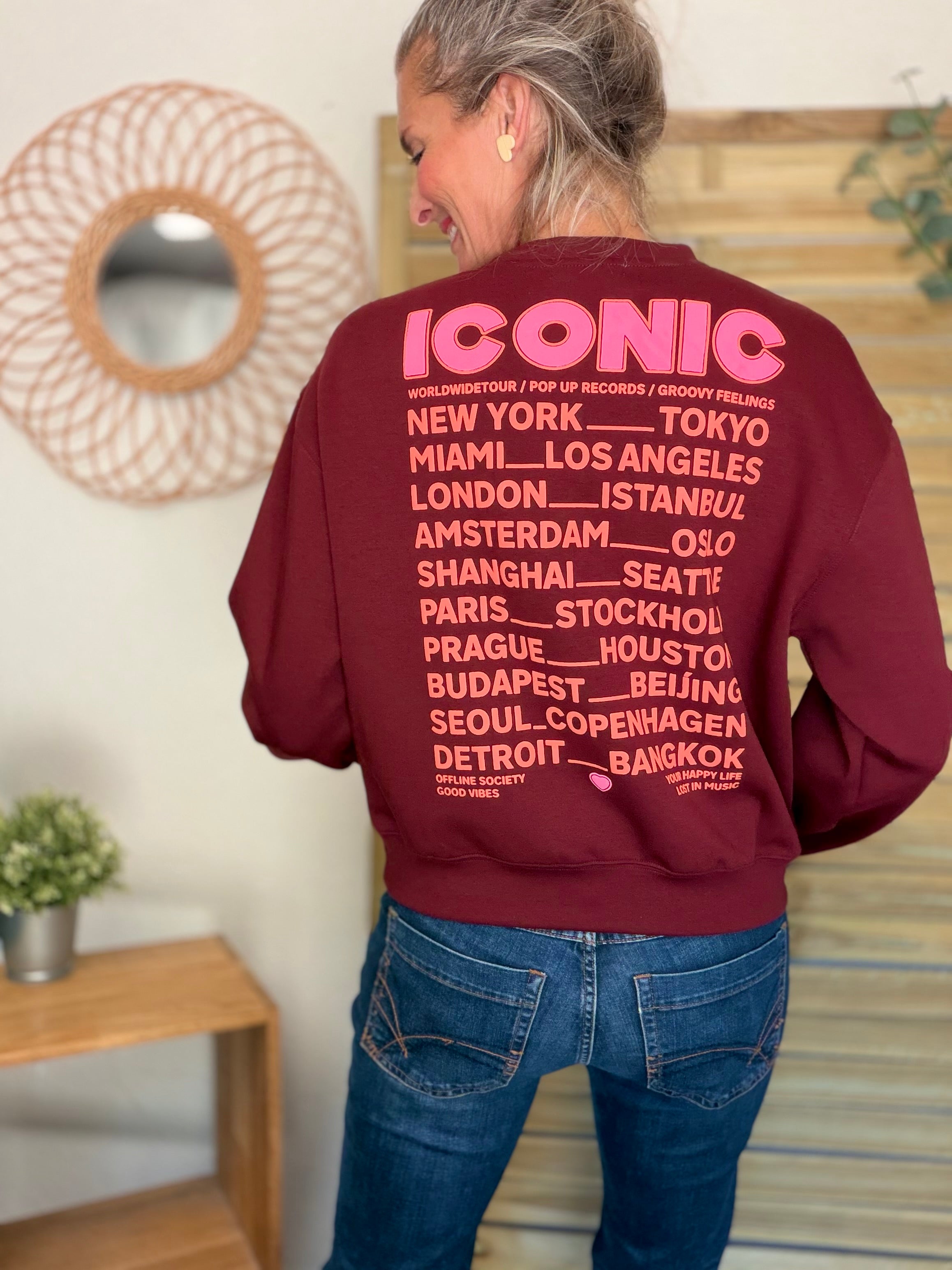 Sweat ICONIC ultra doux OMBLINE - Bordeaux