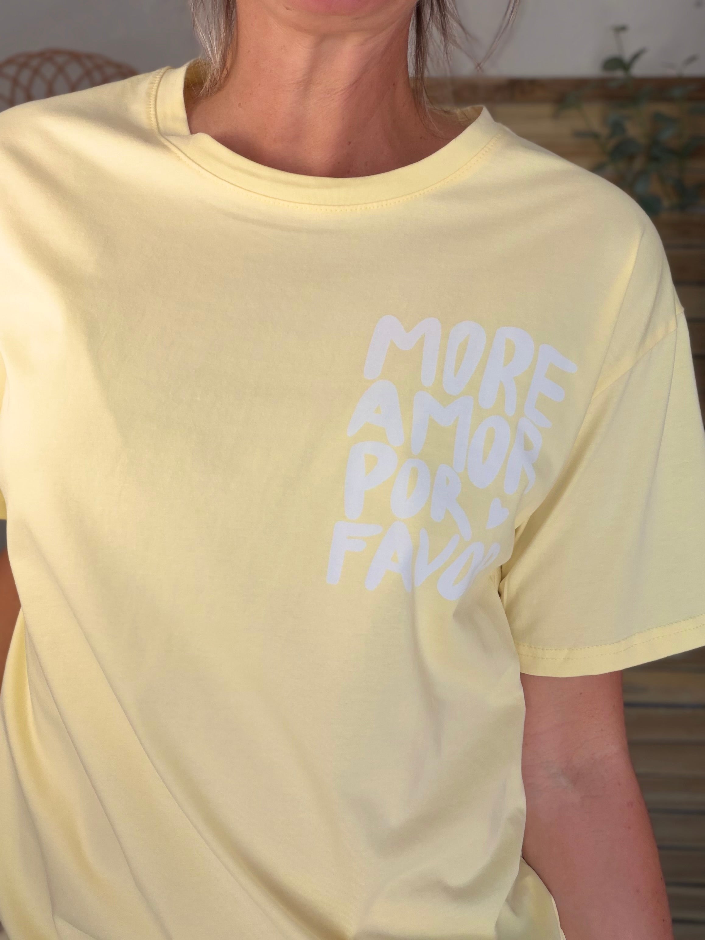 Tee shirt MORE AMOR POR FAVOR - RITA Jaune