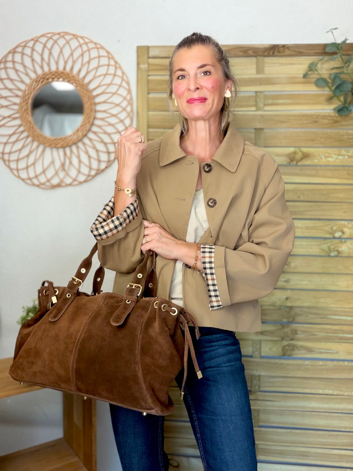 ⚡️ ARRIVAGE • Veste Trench, doublure à carreaux DANA Camel
