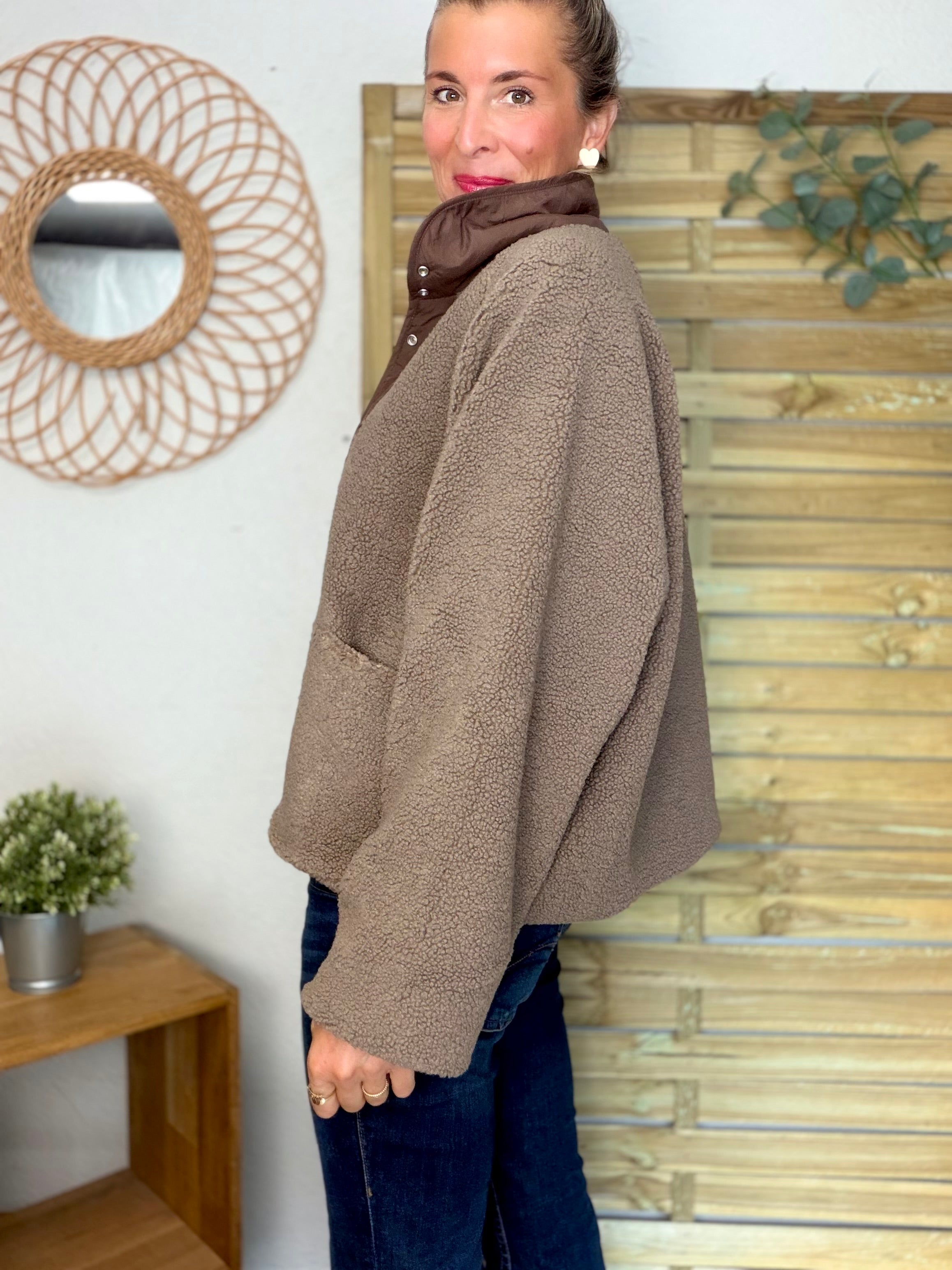 Veste matelassée réversible Sherpa AMÉLIE Chocolat