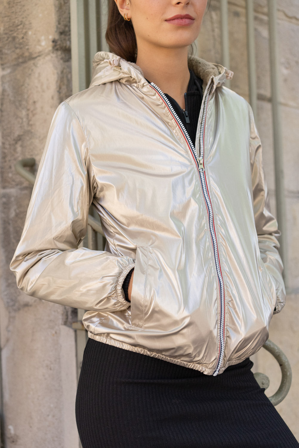 Parka Imperméable LOUISE COURT fourré - Doré - LAURA JO