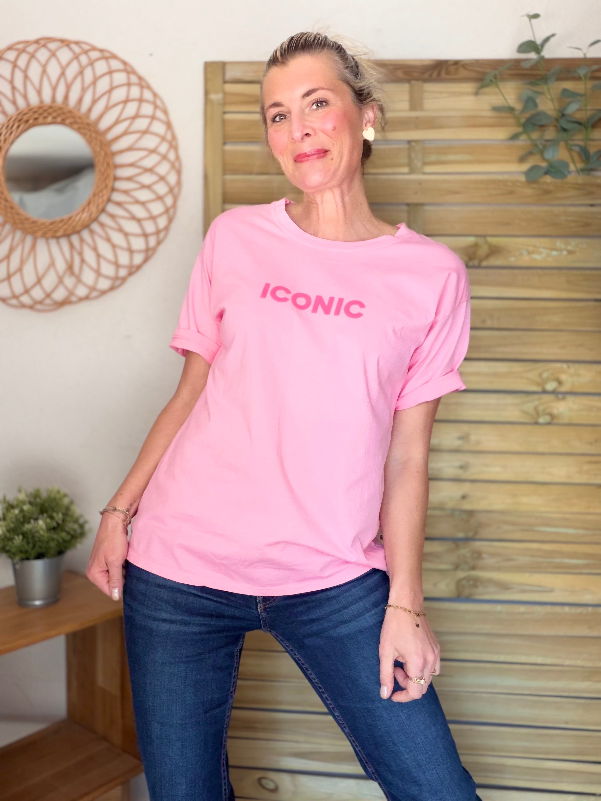 Tee shirt ICONIC DANA Rose bonbon