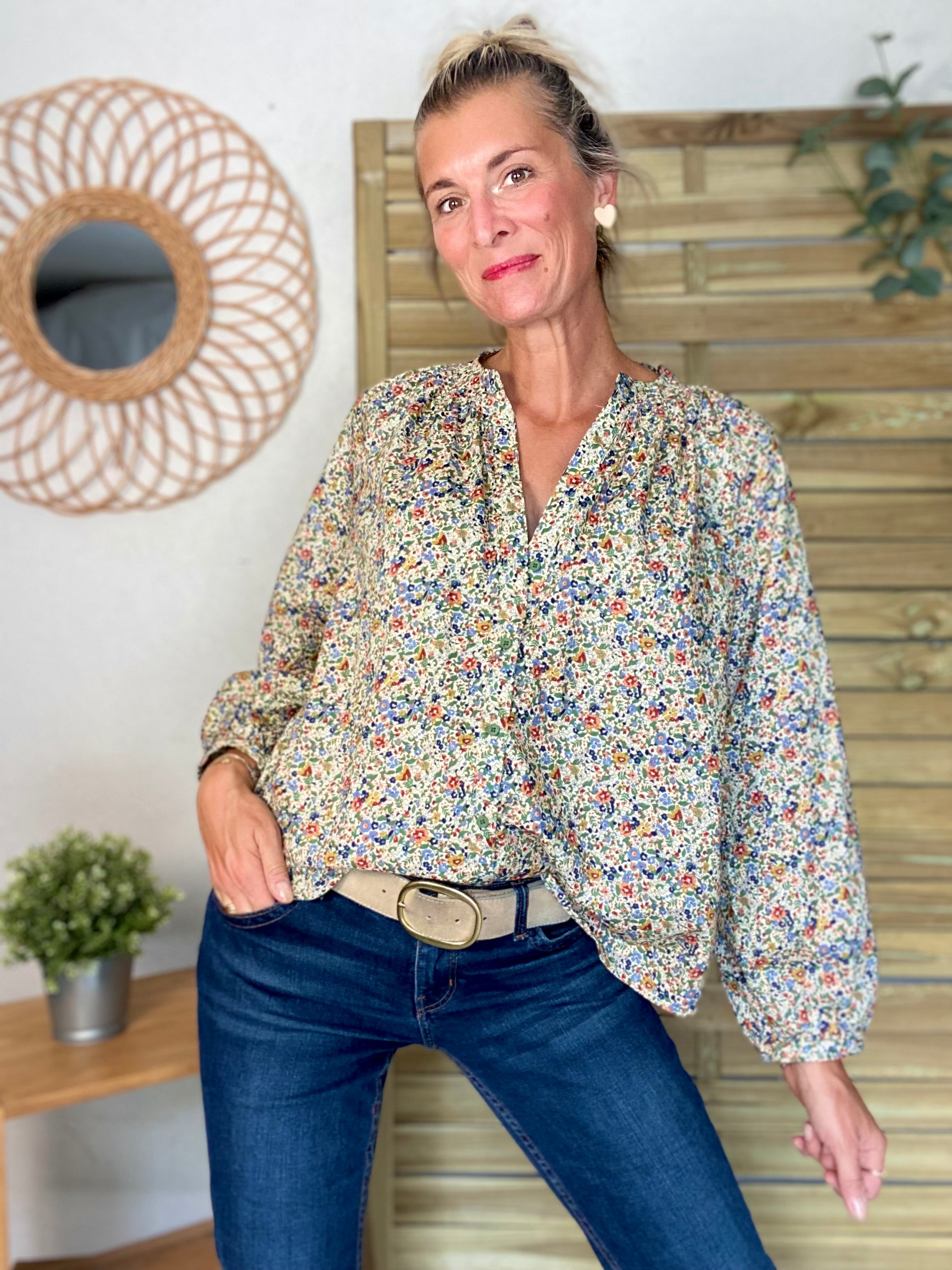 Chemise ample Liberty vert SYBILLE